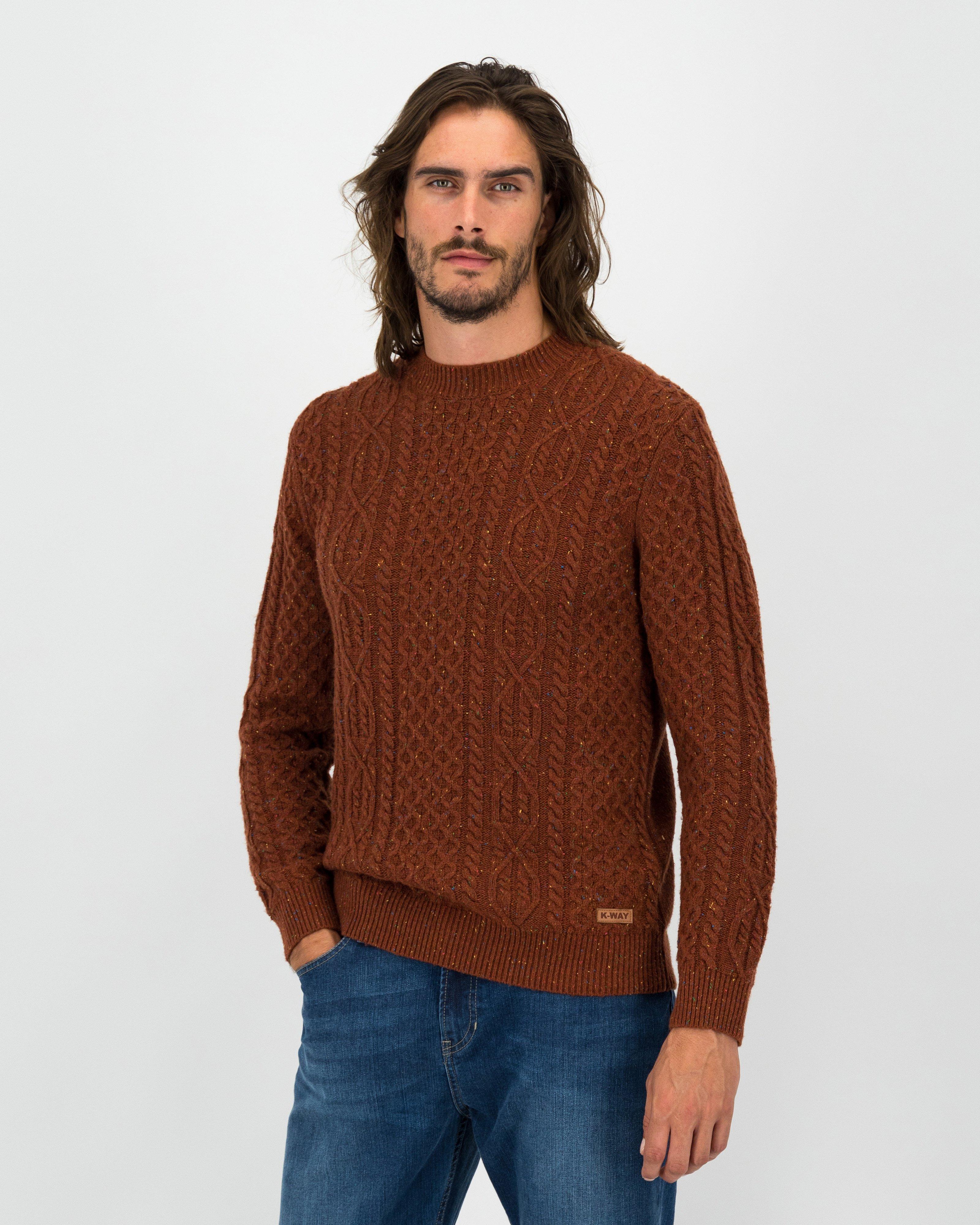 K-Way Elements Men's Canaan Cable Knit  -  Rust