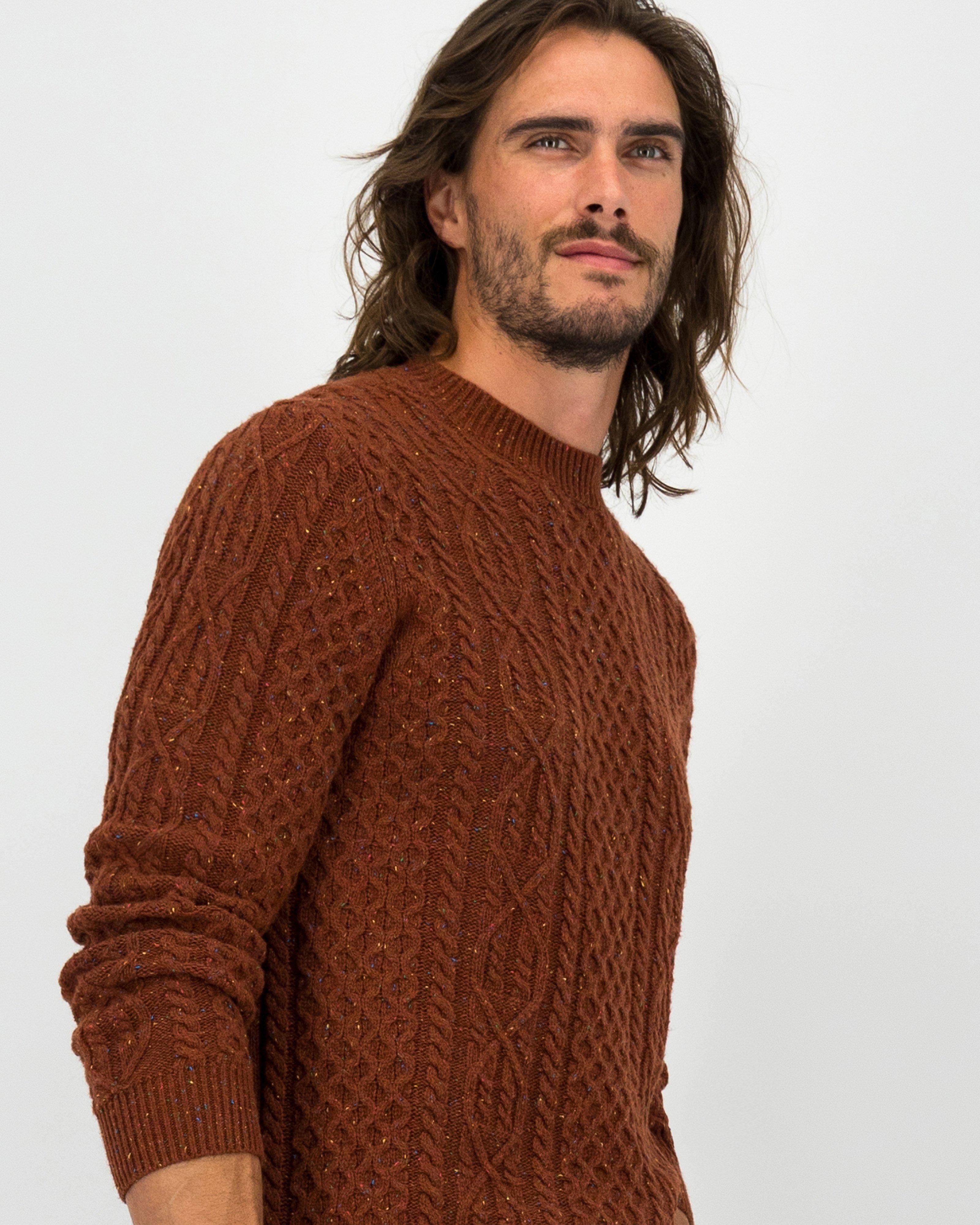 K-Way Elements Men's Canaan Cable Knit  -  Rust