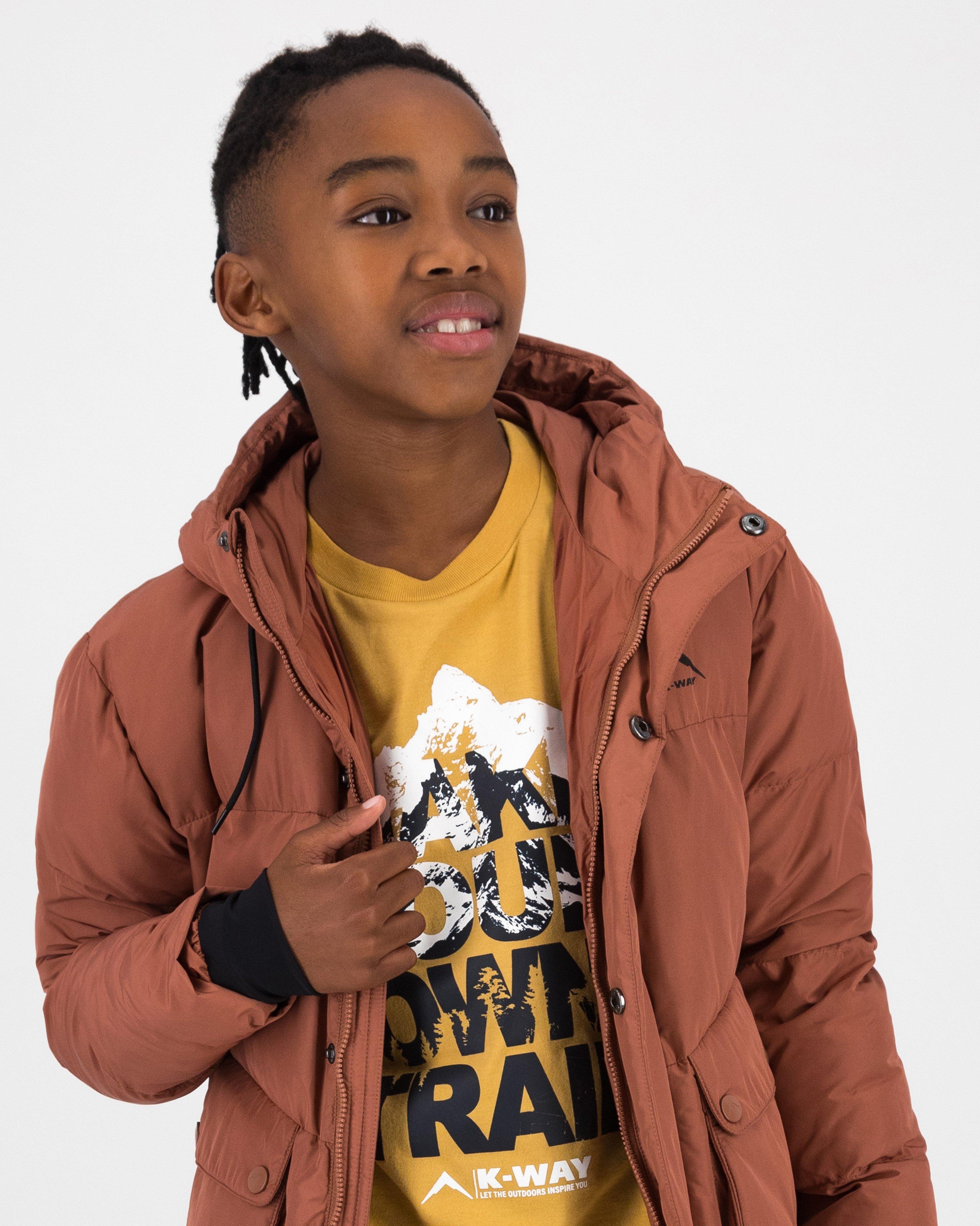 K-Way Youth Summit Wide Channel Puffer Jacket  -  Brown