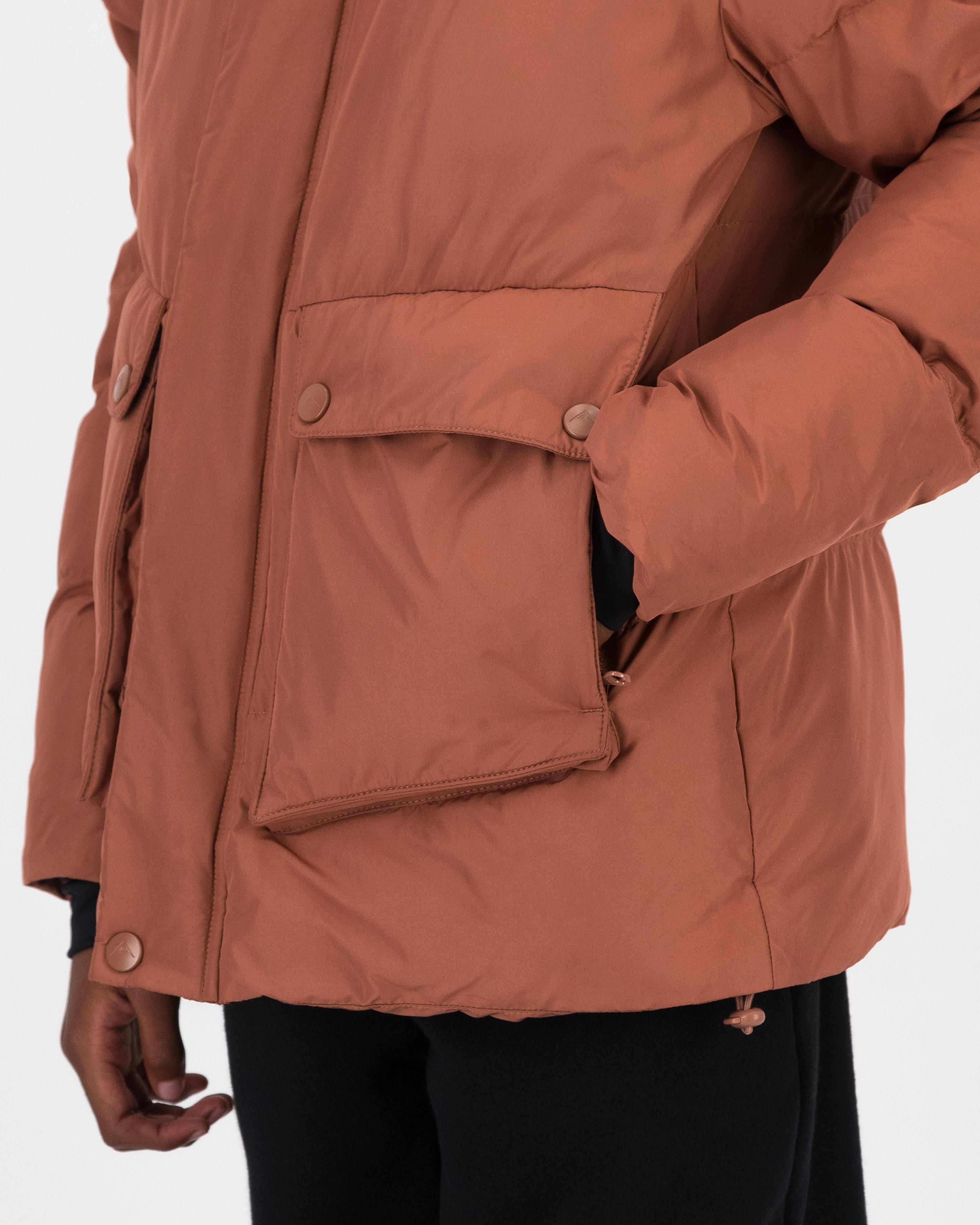 K-Way Youth Summit Wide Channel Puffer Jacket  -  Brown