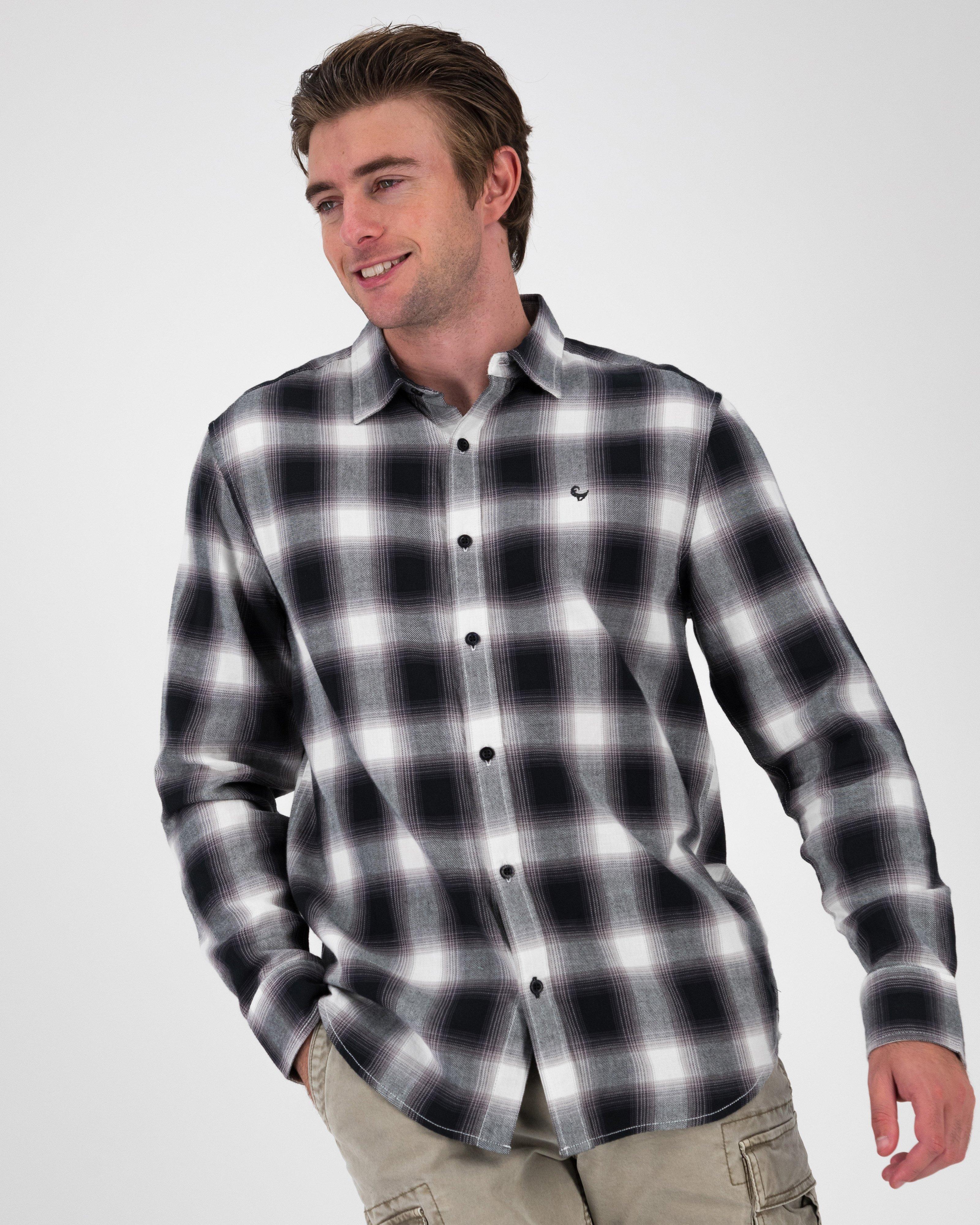 Men’s Ozman Shadow Check Shirt  -  Grey