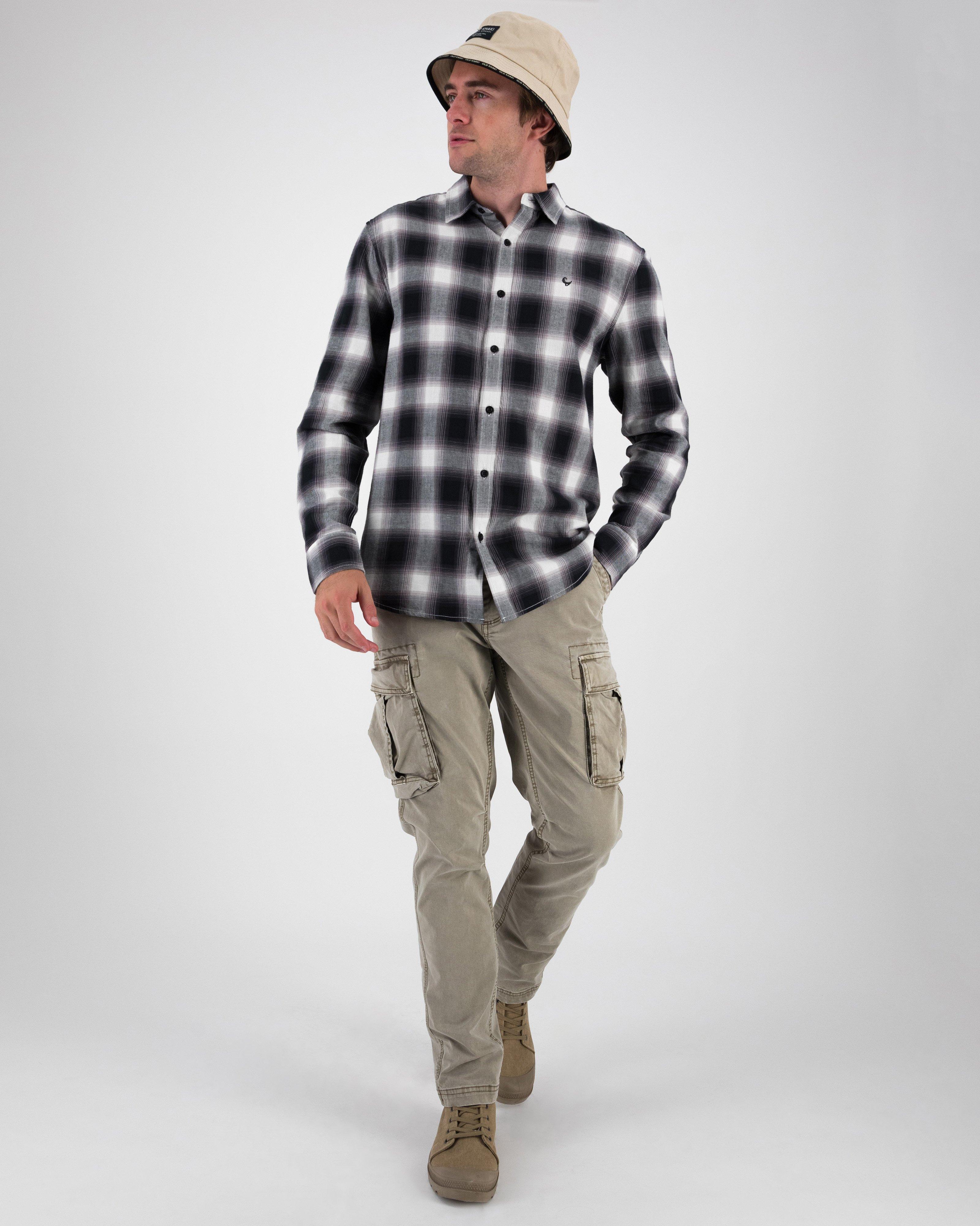 Men’s Ozman Shadow Check Shirt  -  Grey