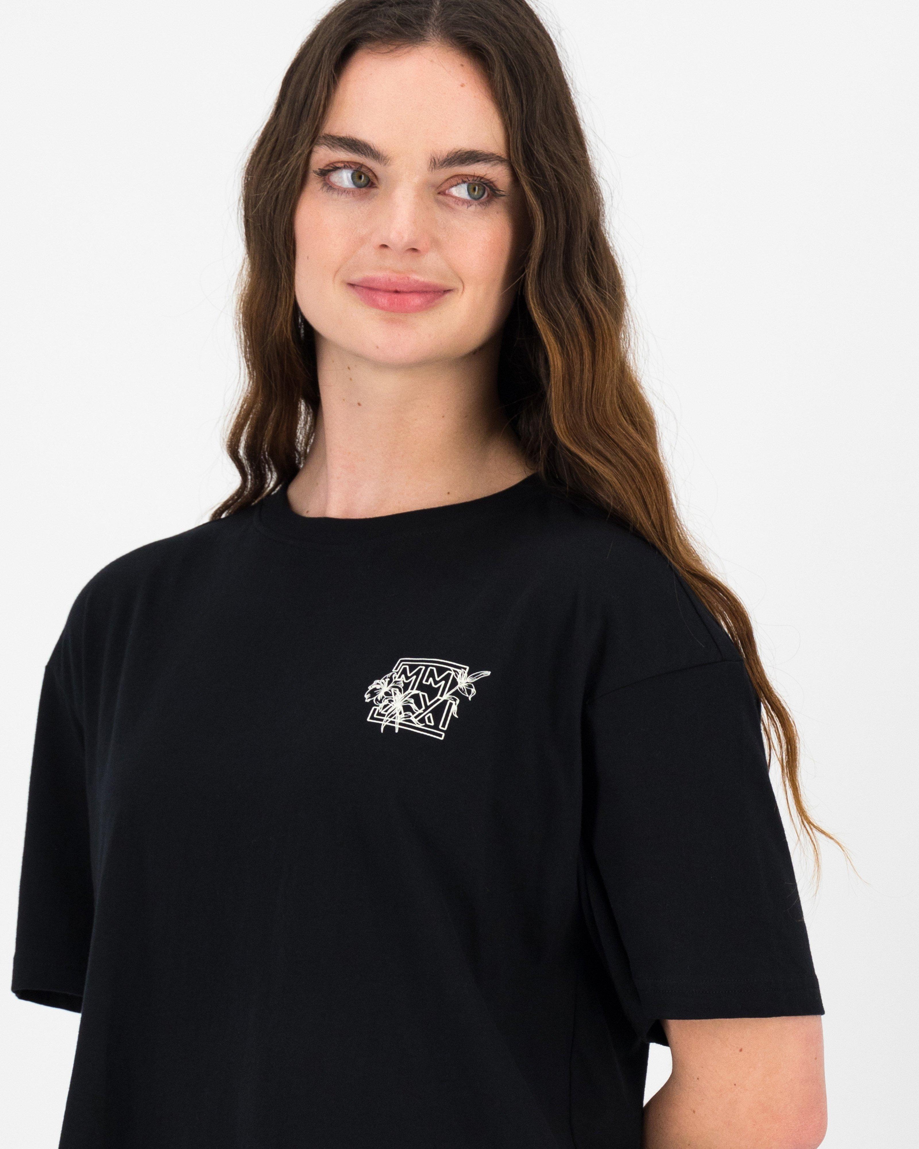 K-Way MMXXI Women’s Cotton Crew Neck T-shirt -  Black