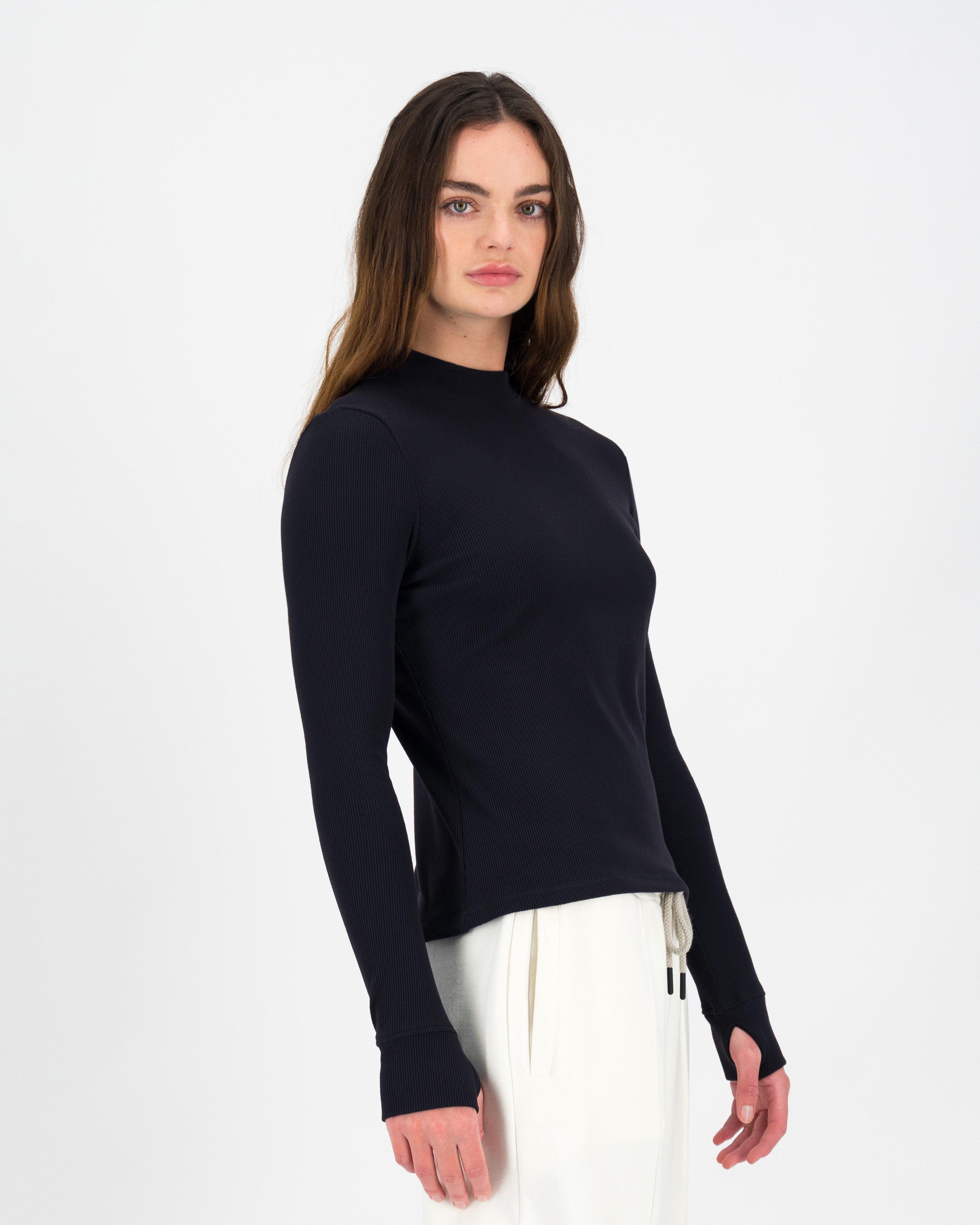 K-Way MMXXI Ultra Long Sleeve Rib T-shirt -  Black