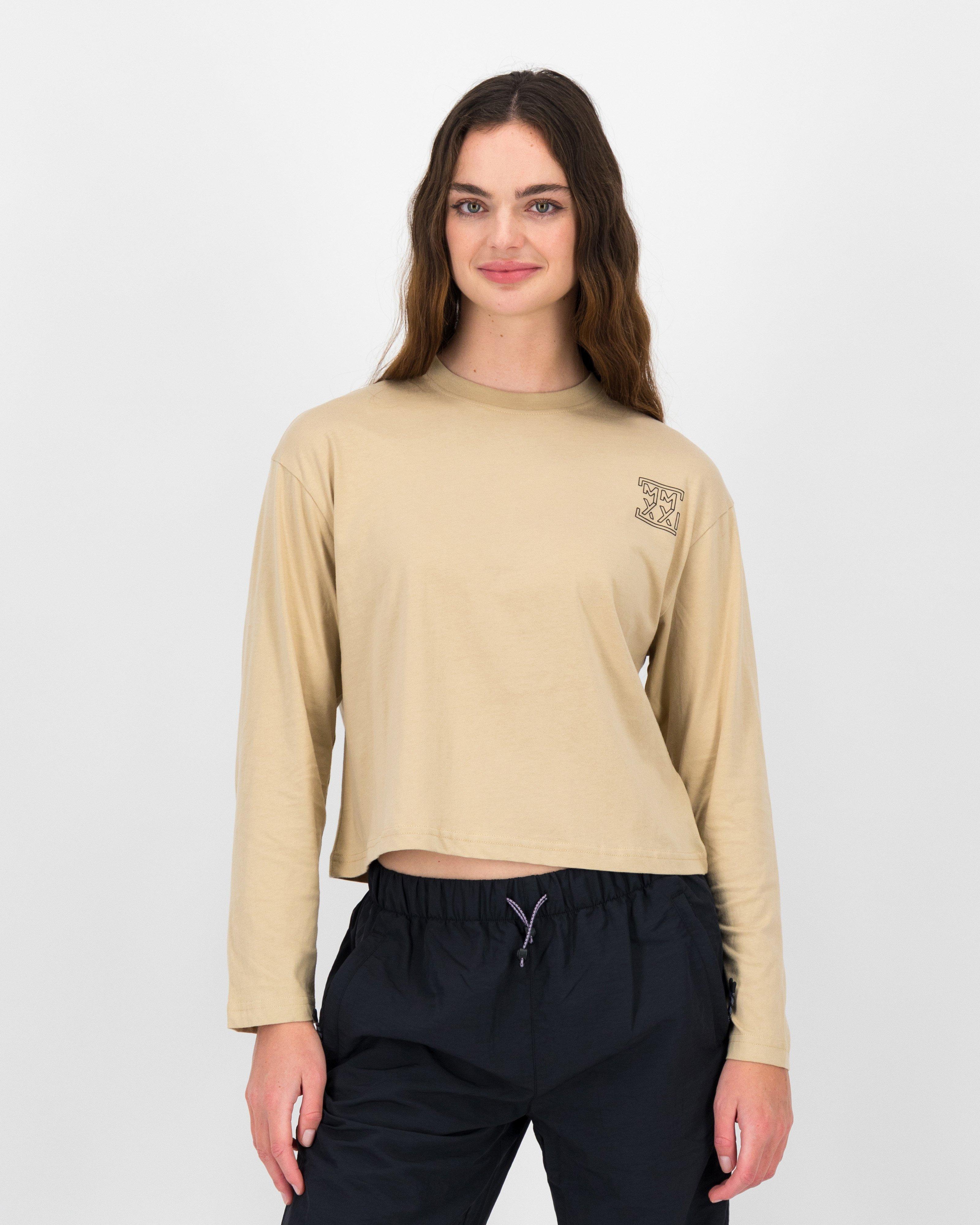 K-Way MMXXI Cropped Long Sleeve Top -  Camel