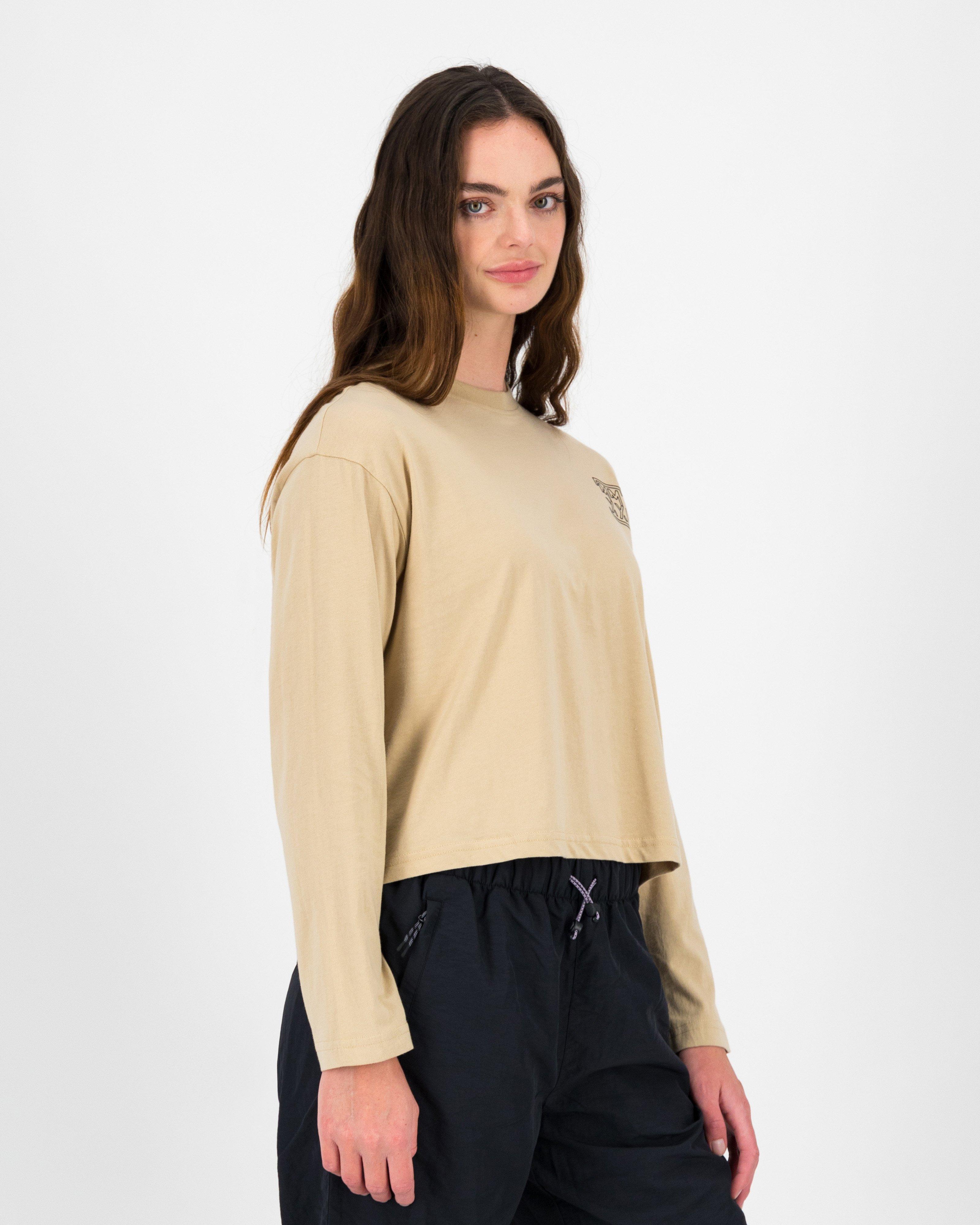 K-Way MMXXI Cropped Long Sleeve Top -  Camel