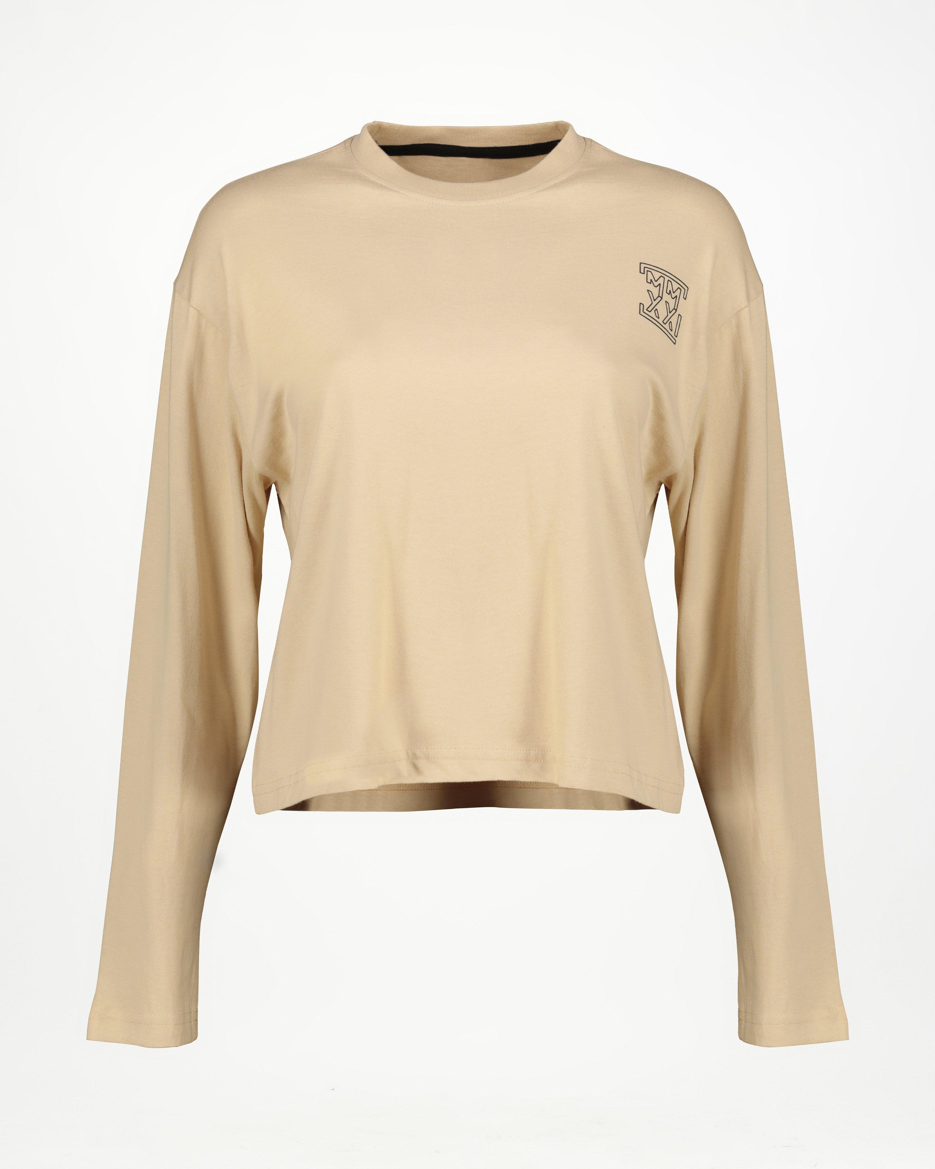 K-Way MMXXI Cropped Long Sleeve Top -  Camel