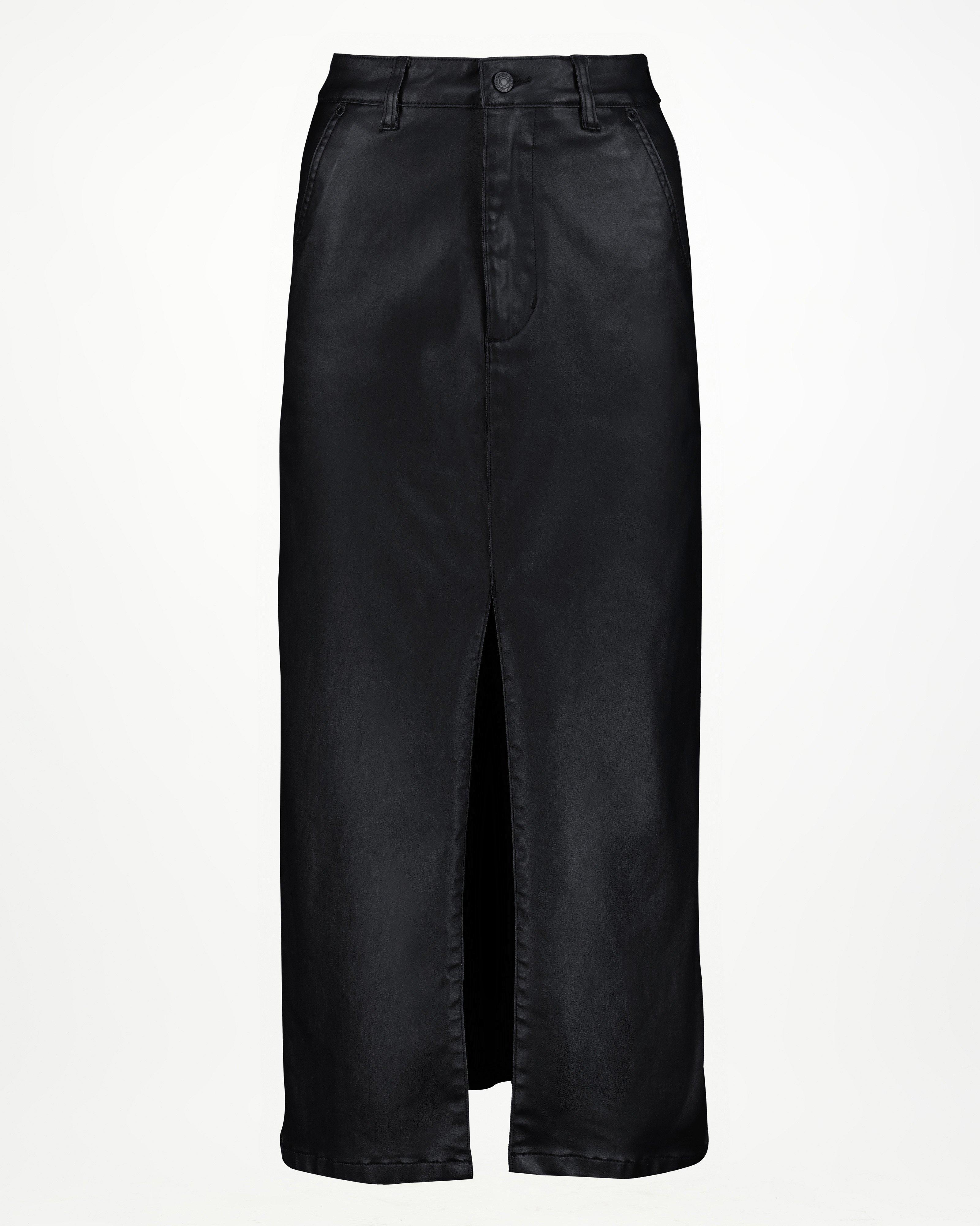  Women’s Demi Coated Denim Skirt  -  Black