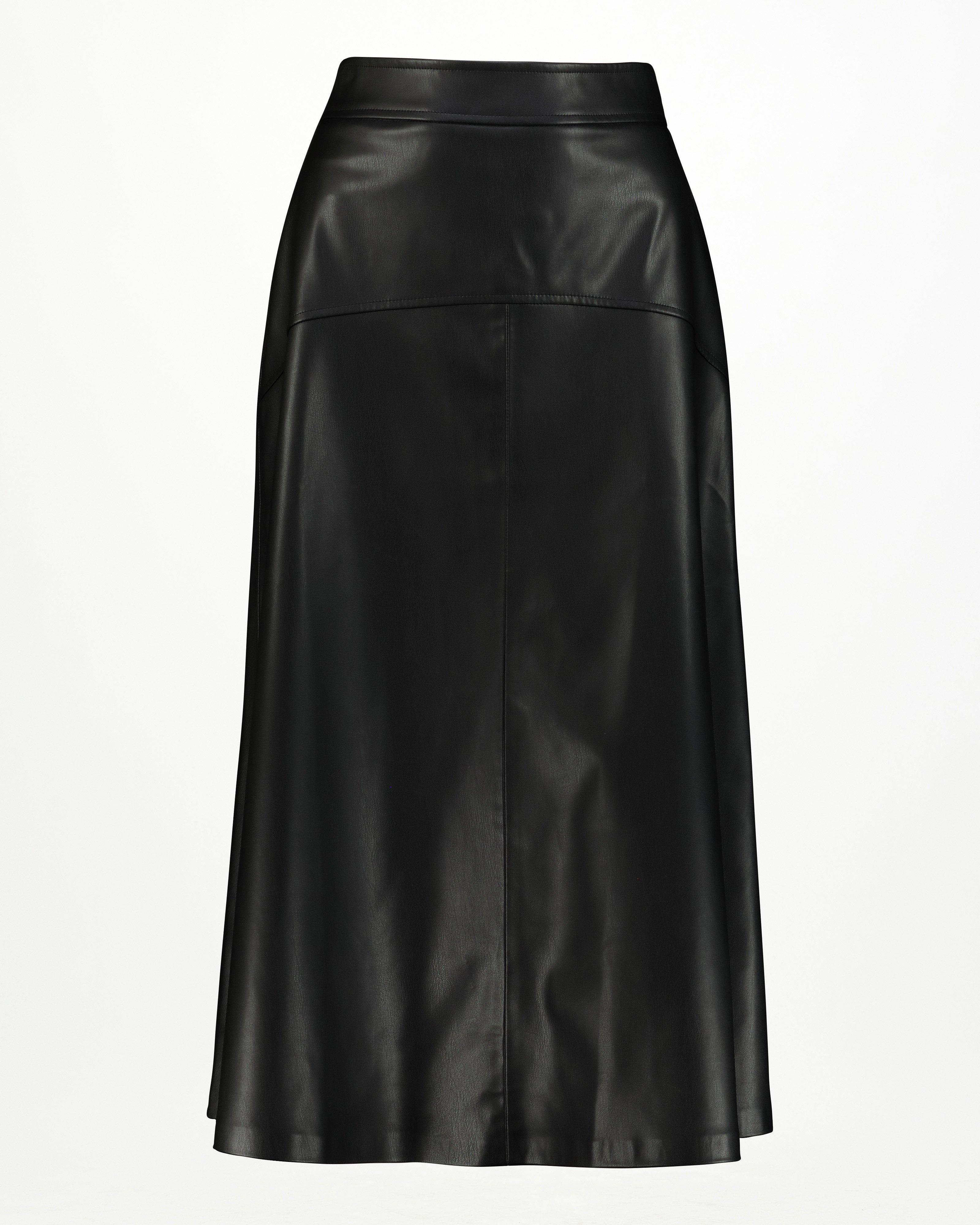 Coen Faux Leather Skirt -  Black