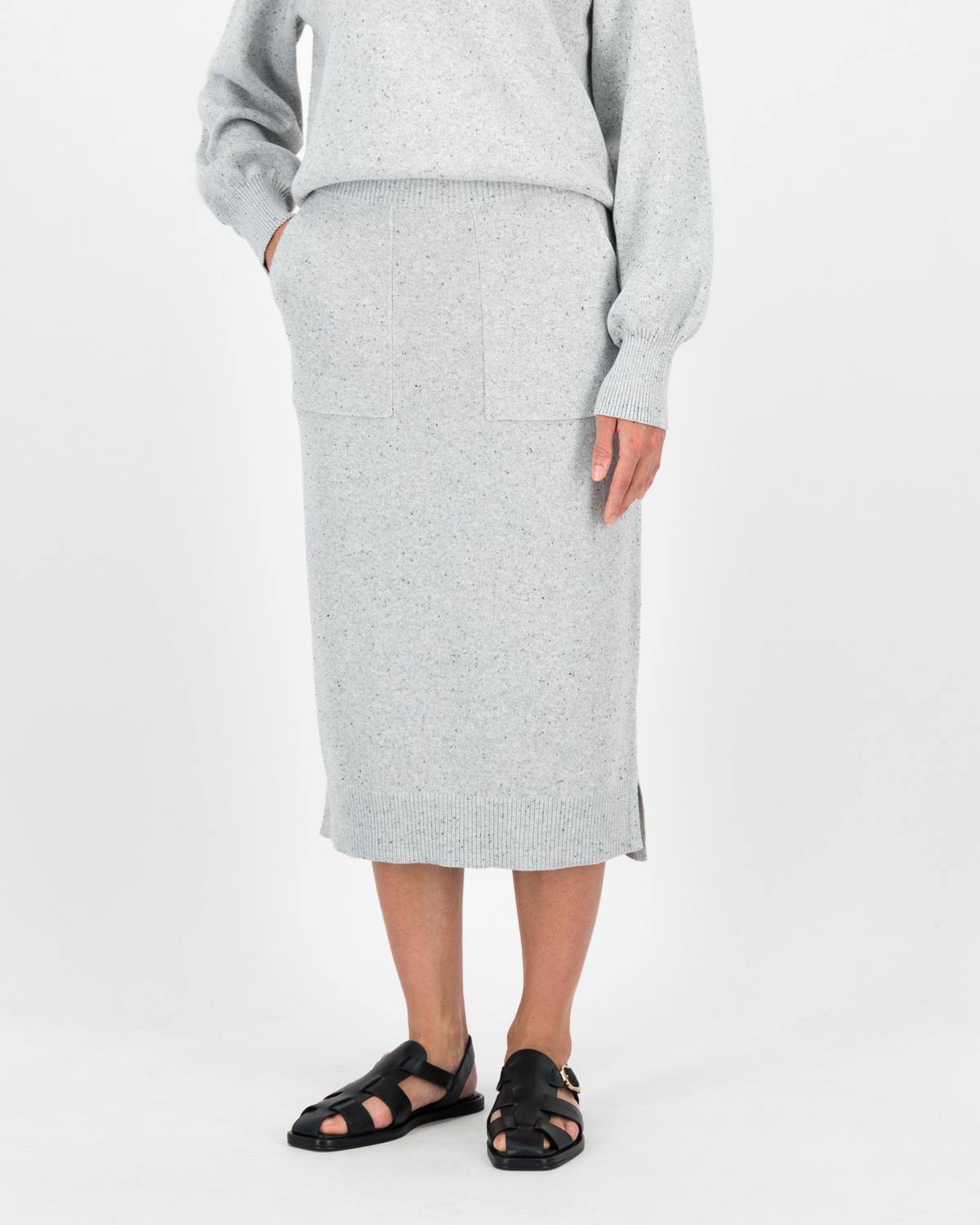 Natalie Knitwear Skirt -  Light Grey