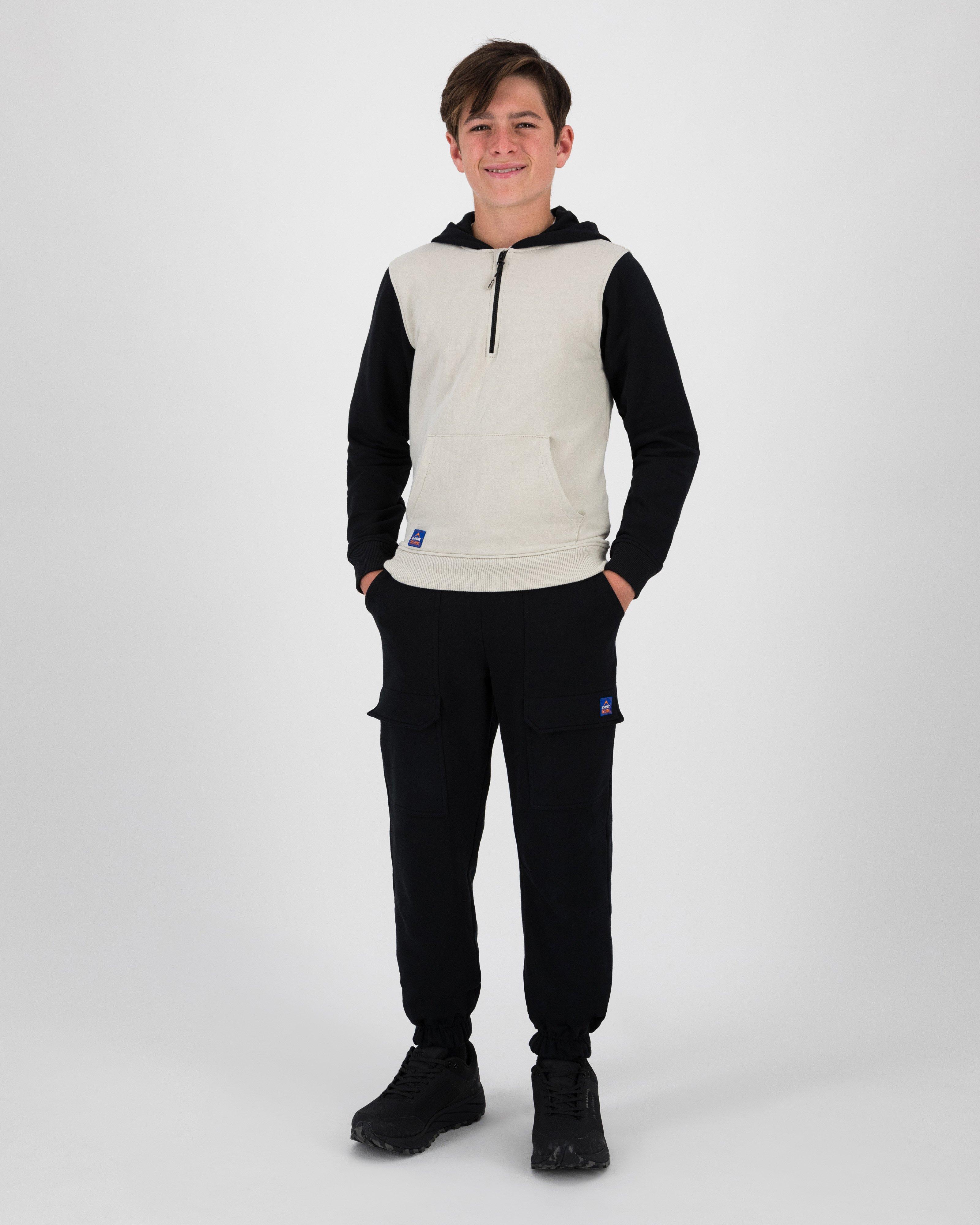 K-Way Youth Lynx Quarter Zip  Hoodie -  Black