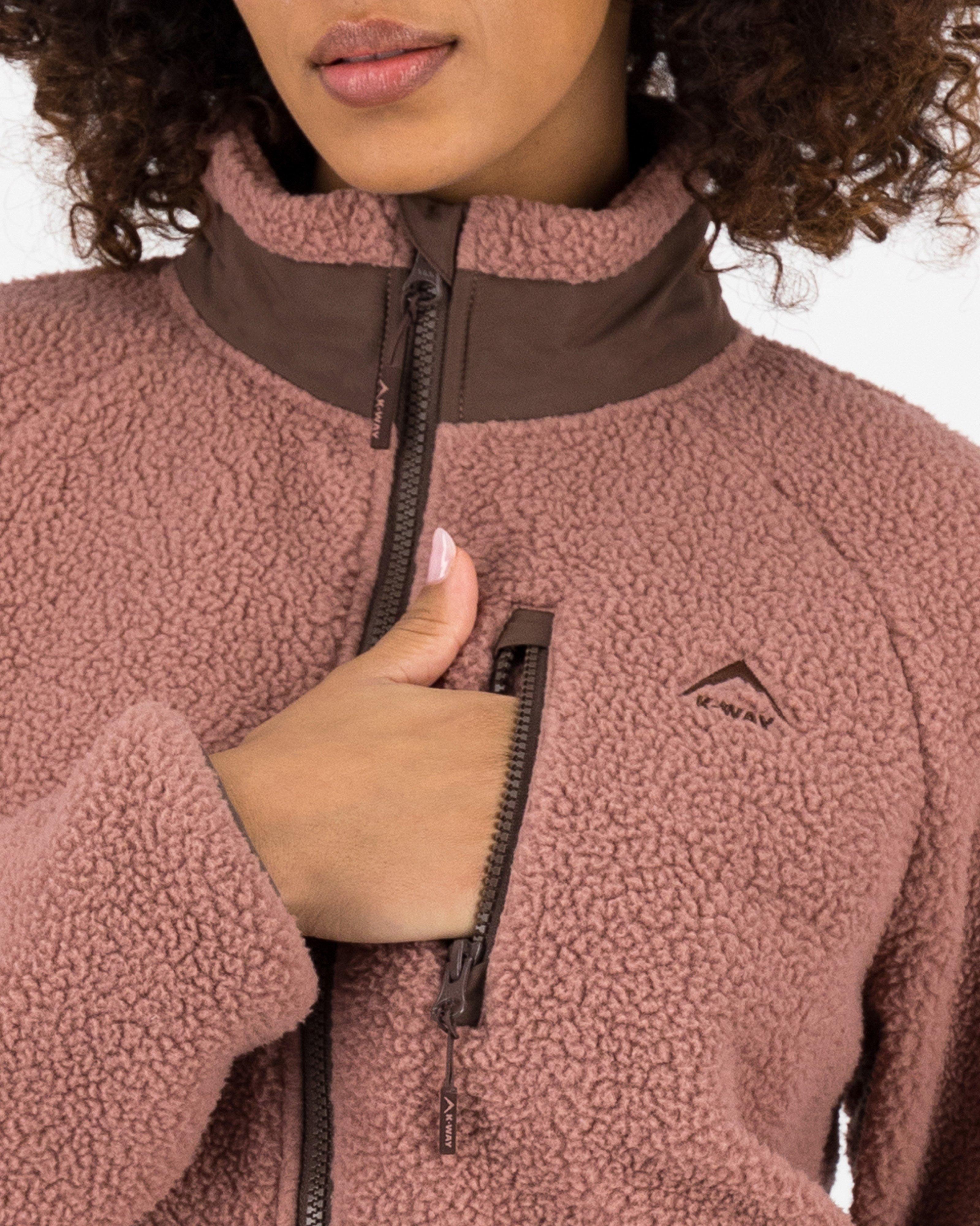 K-Way Women’s Kara Borg Fleece Jacket -  Brown