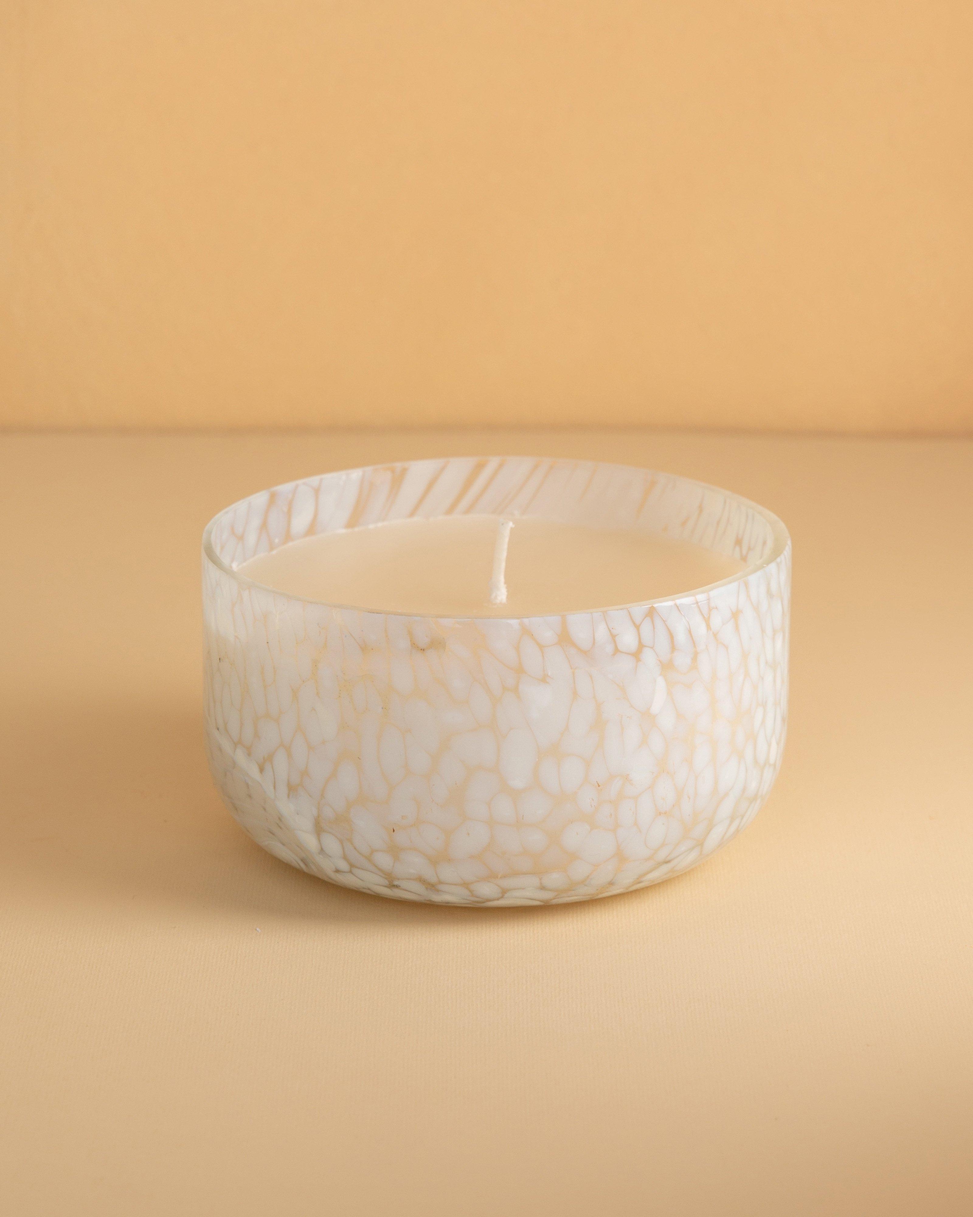 Speckle Large Candle -  White