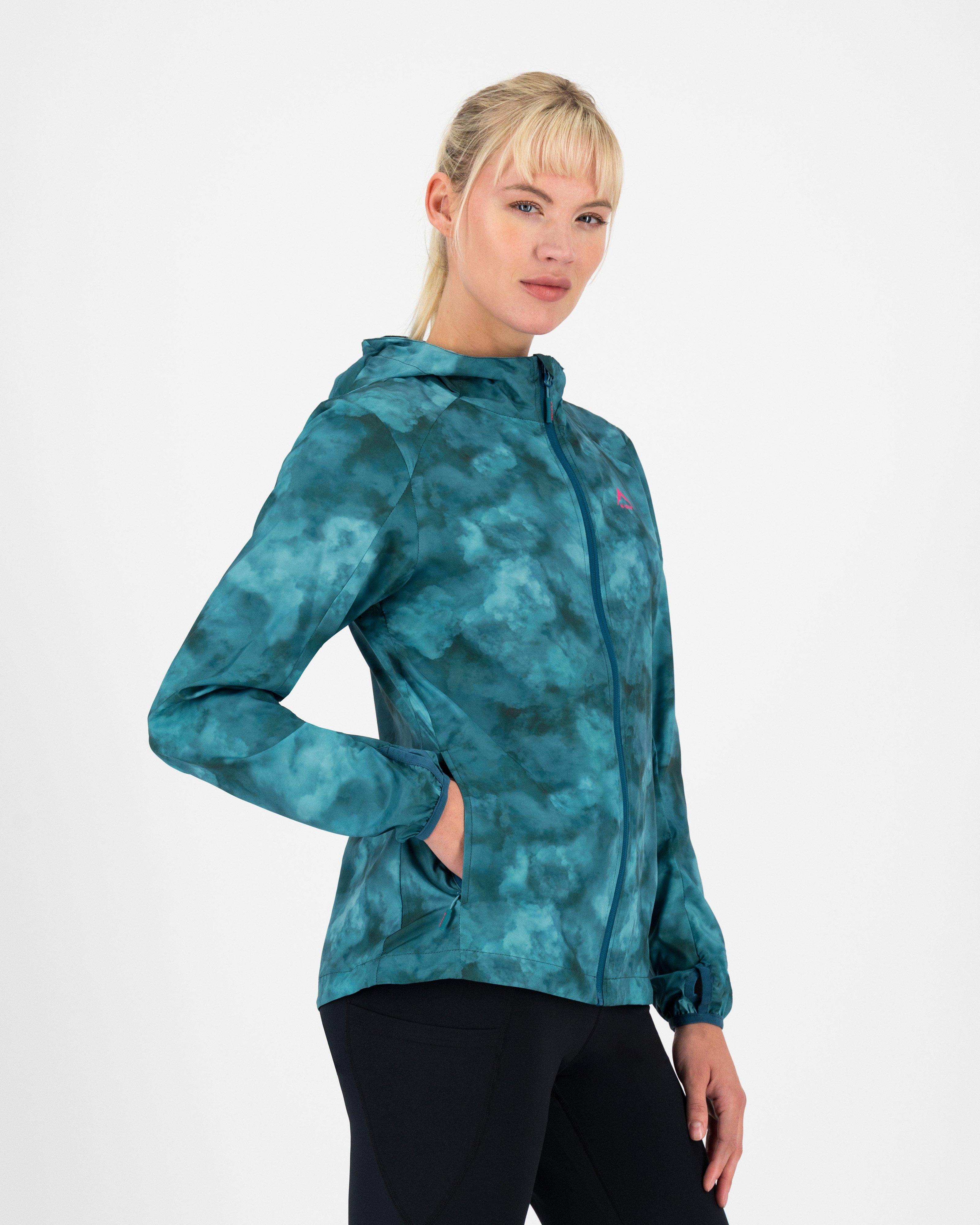 K-Way Women’s Printed Pipe Track Windbreaker Jacket -  Dark Green