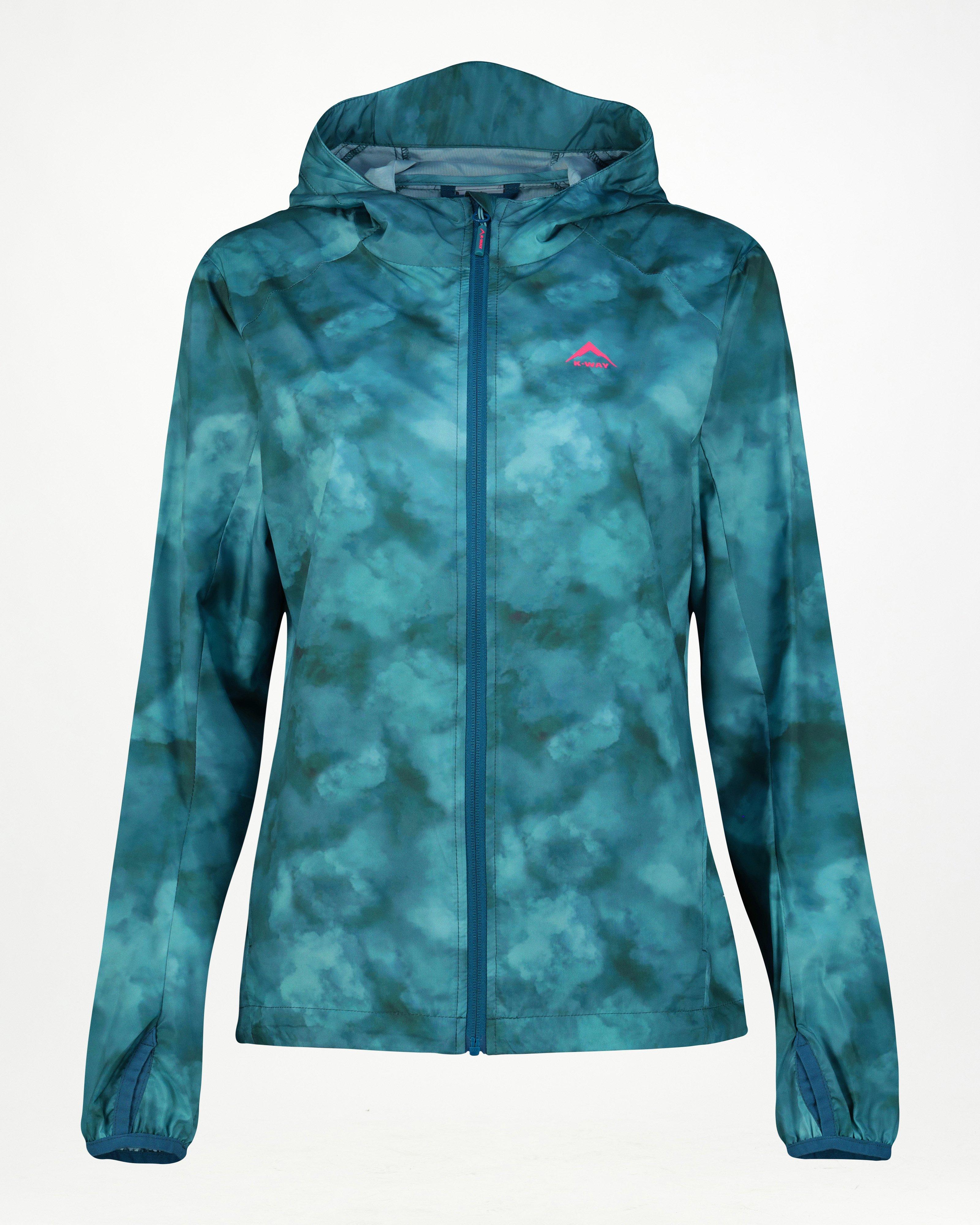 K-Way Women’s Printed Pipe Track Windbreaker Jacket -  Dark Green