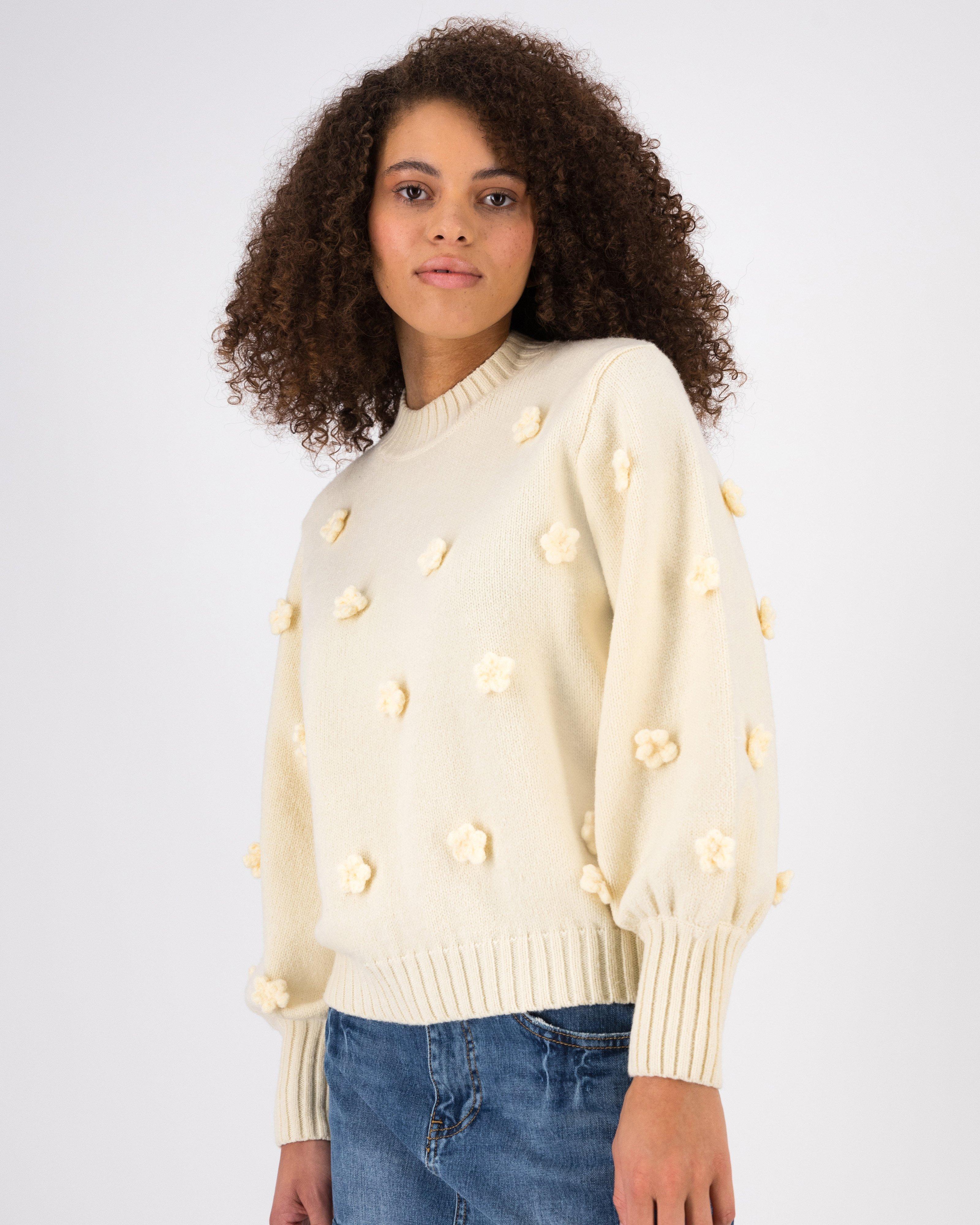 Women’s Daisy Bobble Jumper  -  Milk