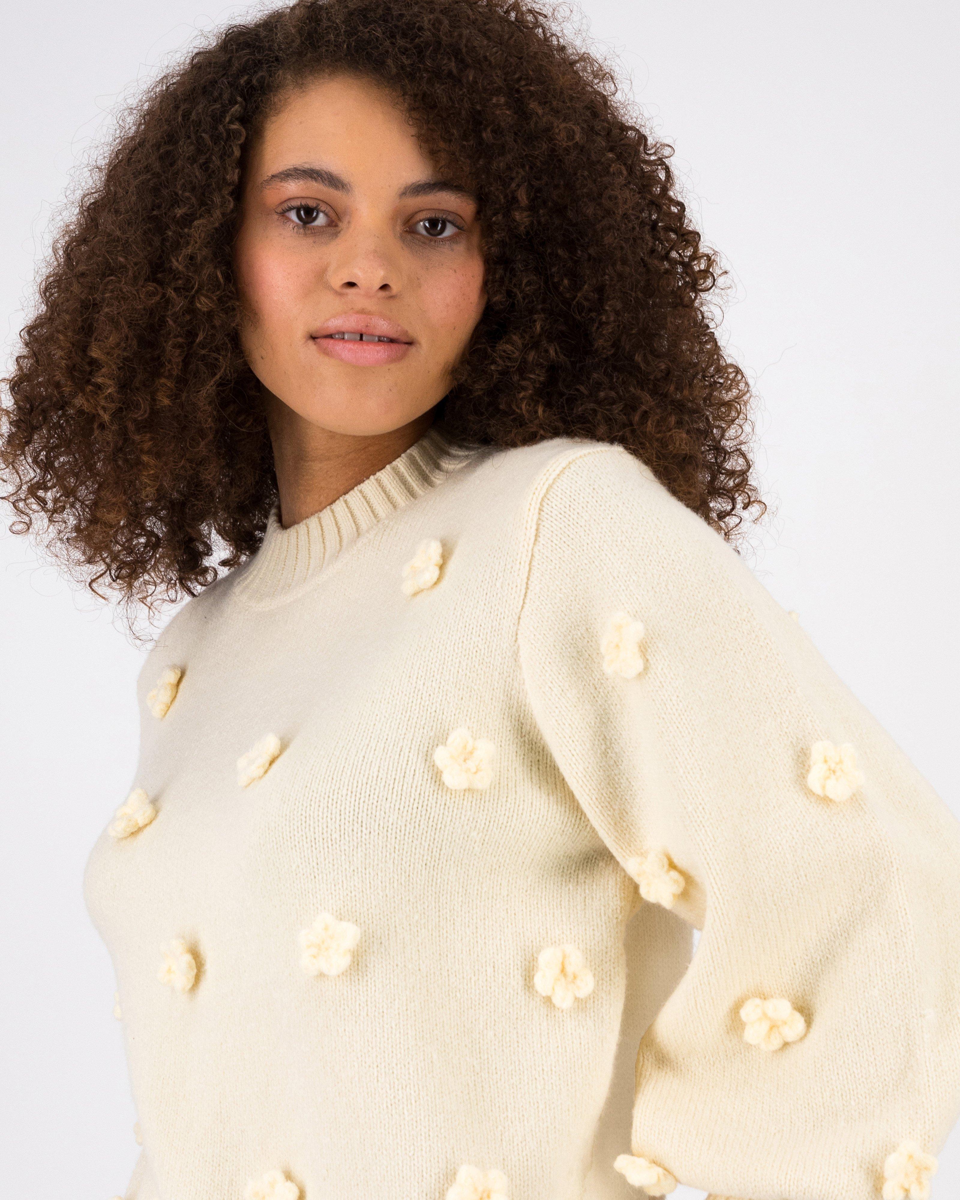 Women’s Daisy Bobble Jumper  -  Milk