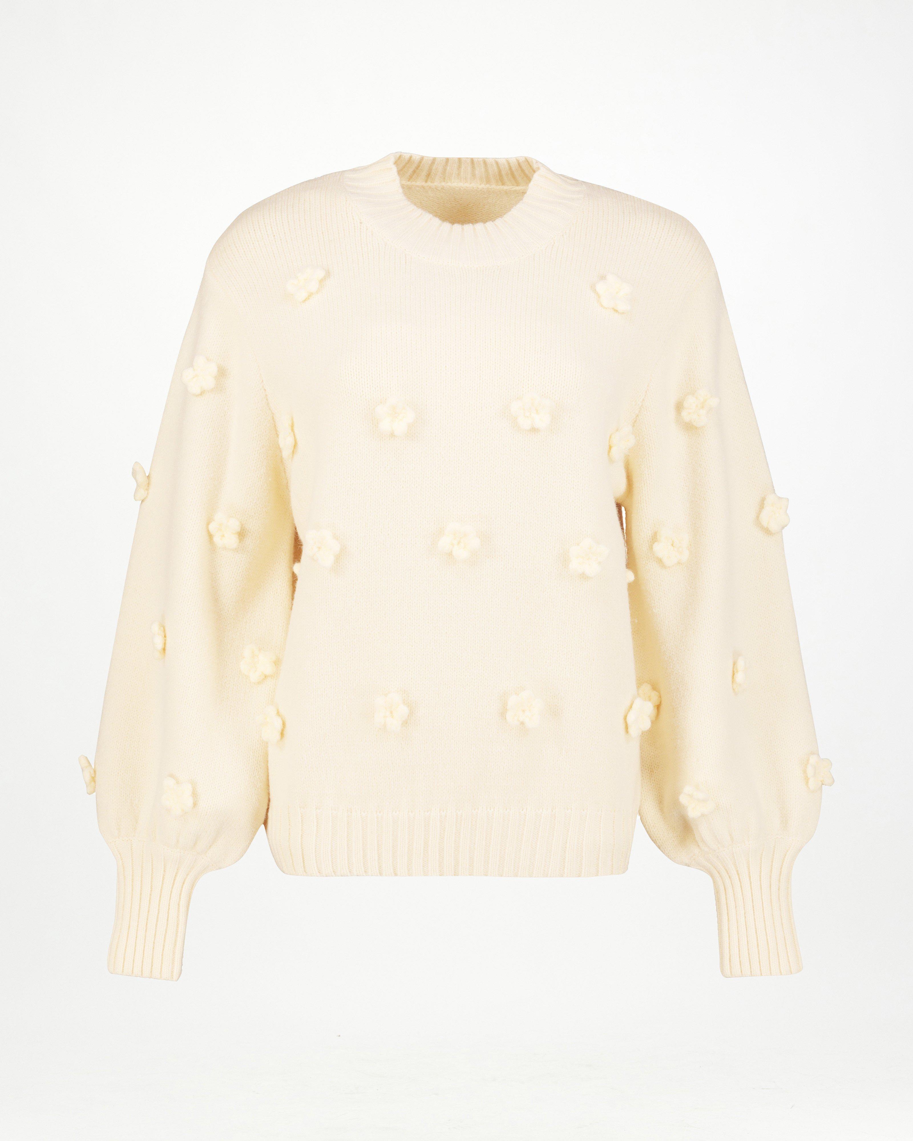 Women’s Daisy Bobble Jumper -  Milk