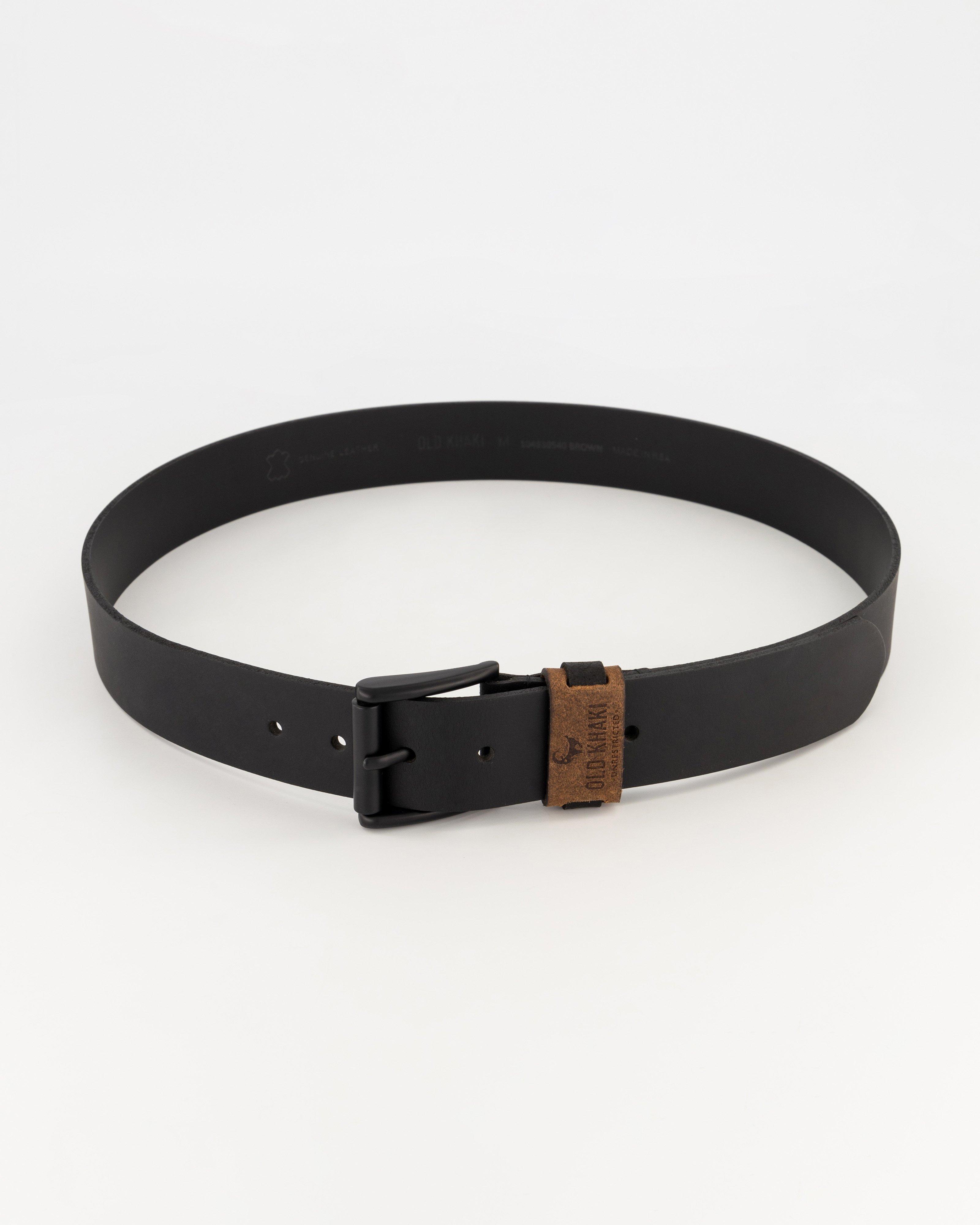 Men’s Davian Two-Tone Leather Belt -  Brown