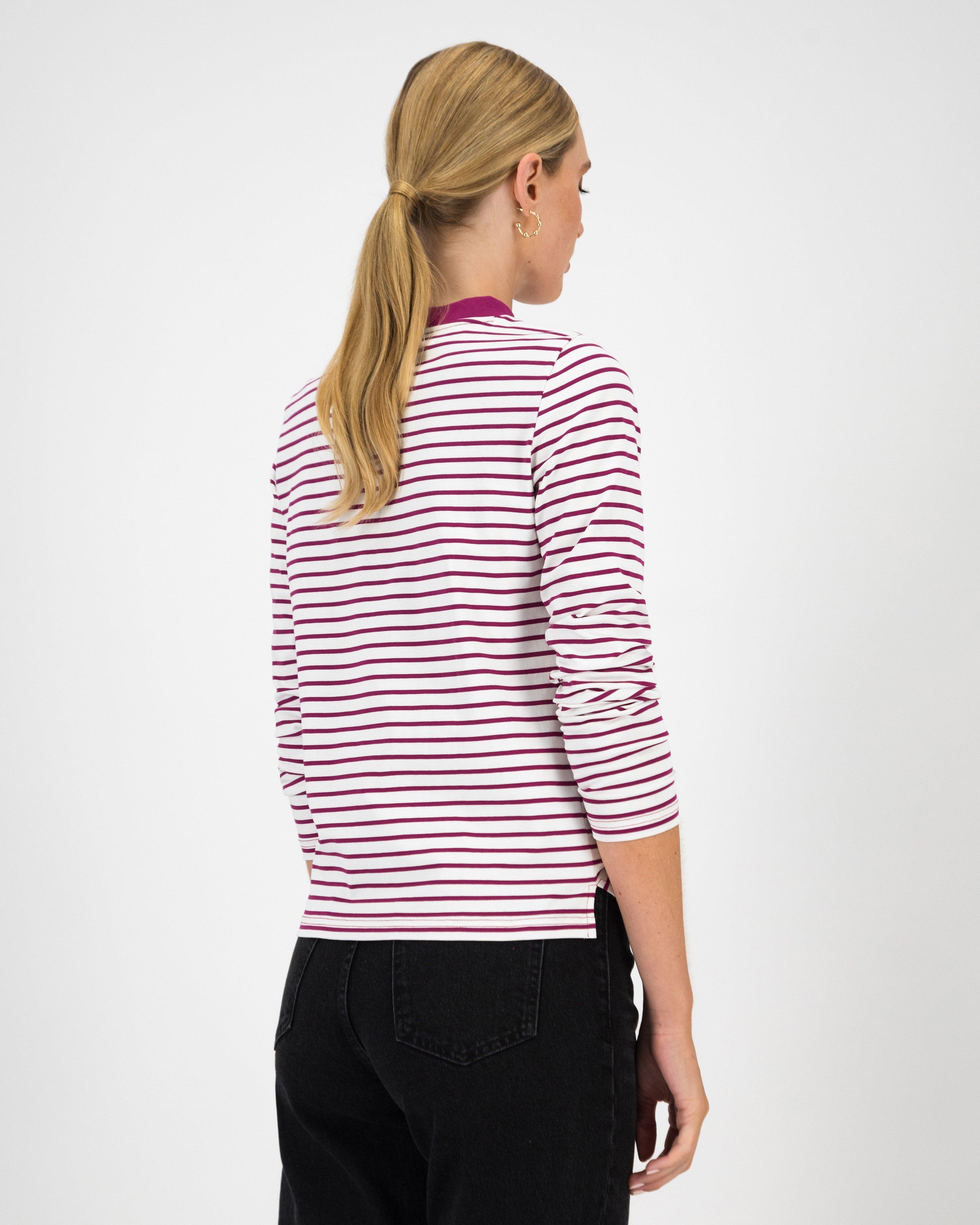 Erin Striped Long Sleeve Top -  Pink