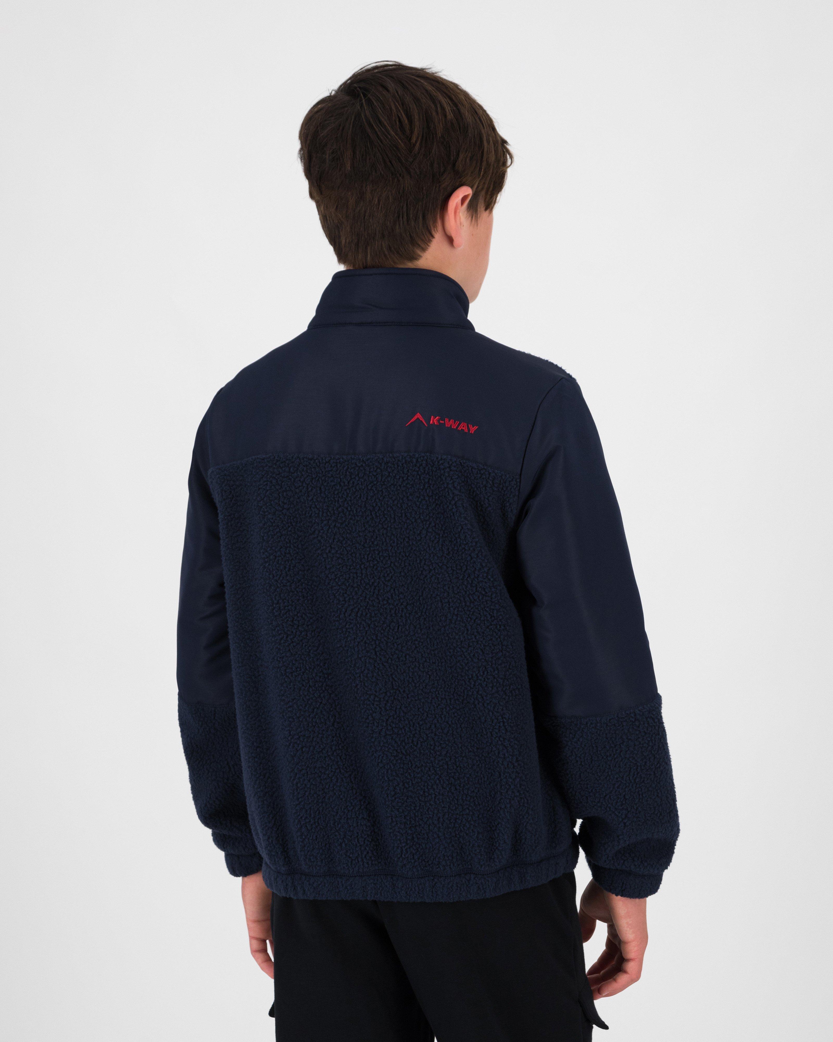 K-Way Youth Andes Hybrid Borg Fleece Jacket -  Navy