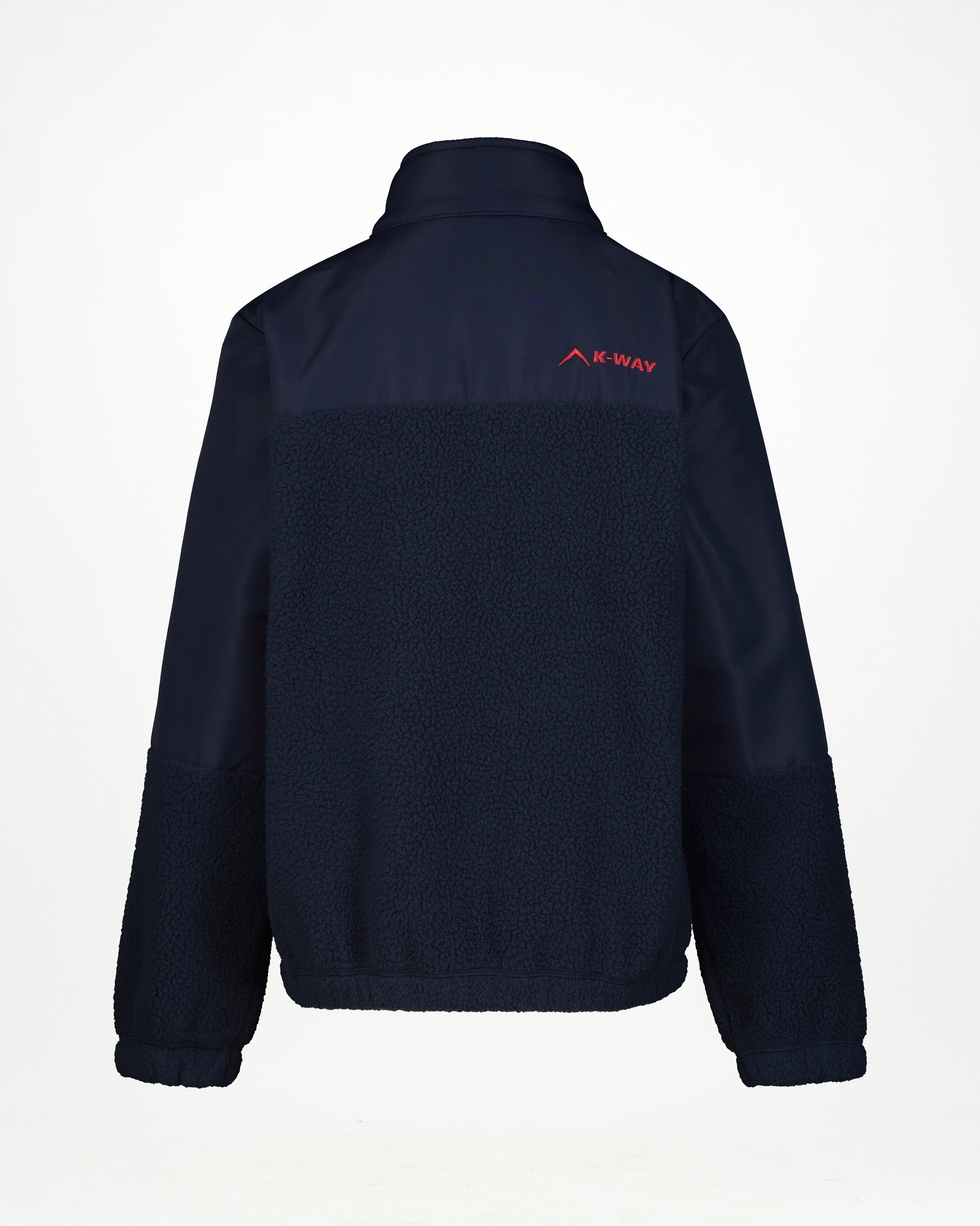 K-Way Youth Andes Hybrid Borg Fleece Jacket -  Navy