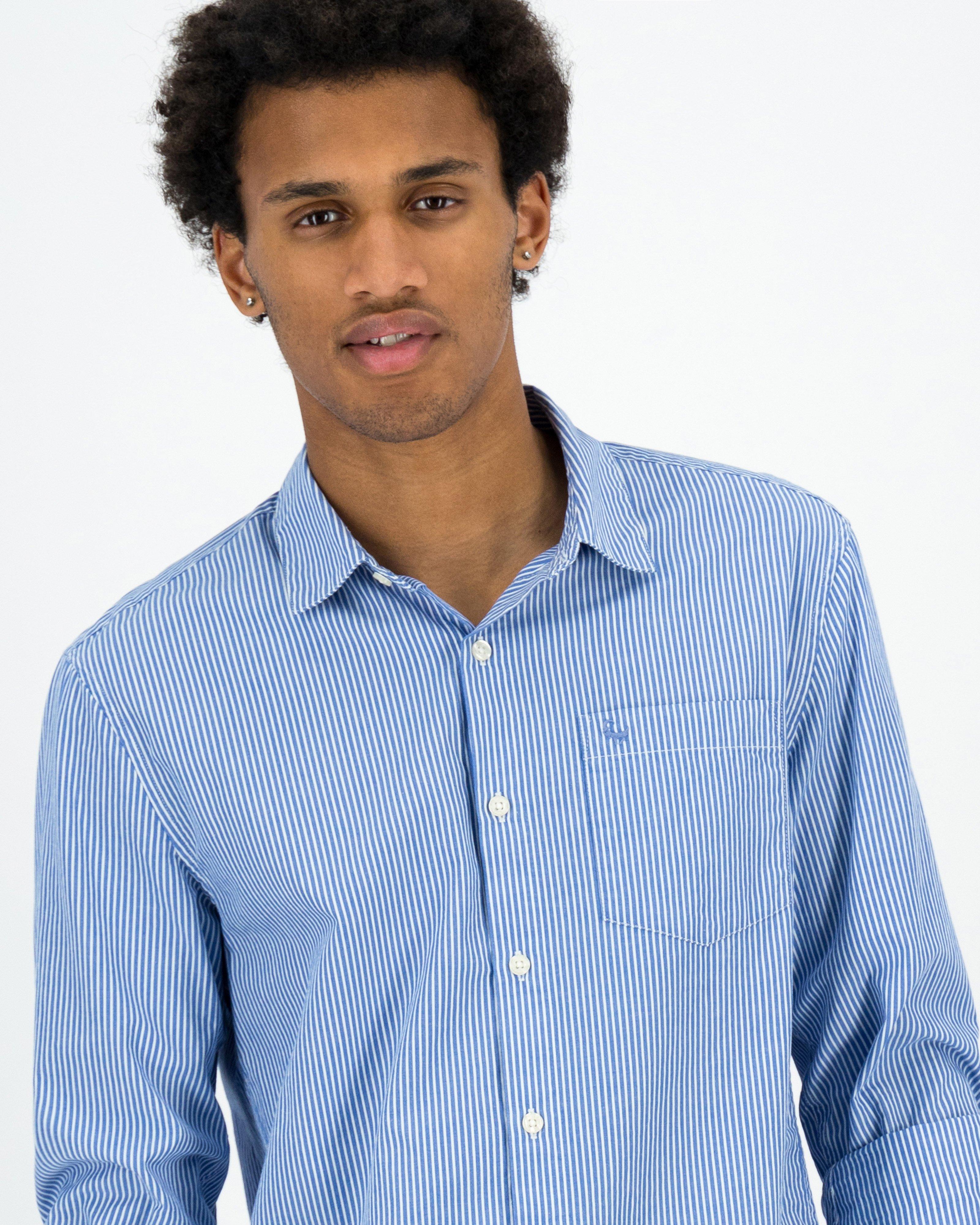 Men’s Andi Stripe Slim Fit Shirt -  Blue