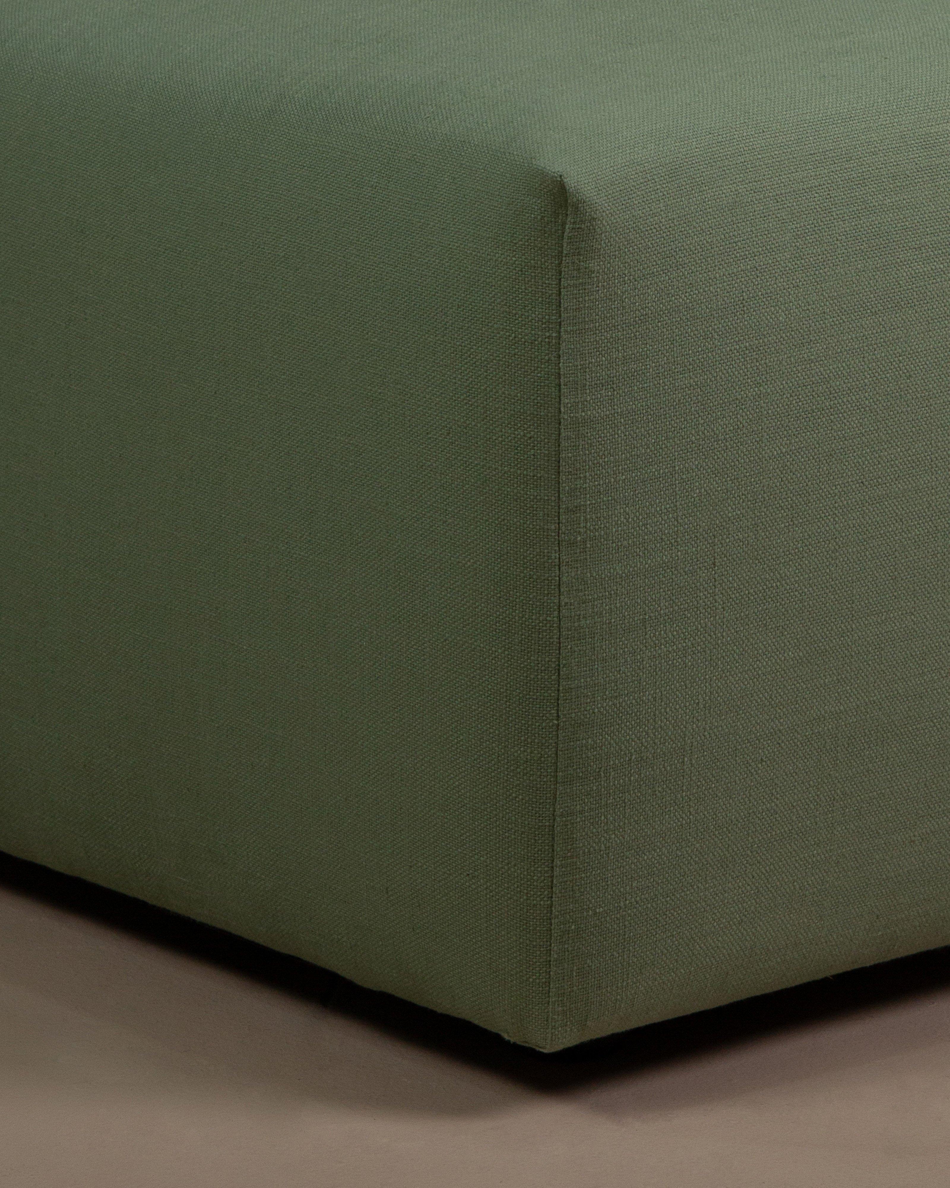 Alizea Extra Long Fabric Armless Sofa -  Green