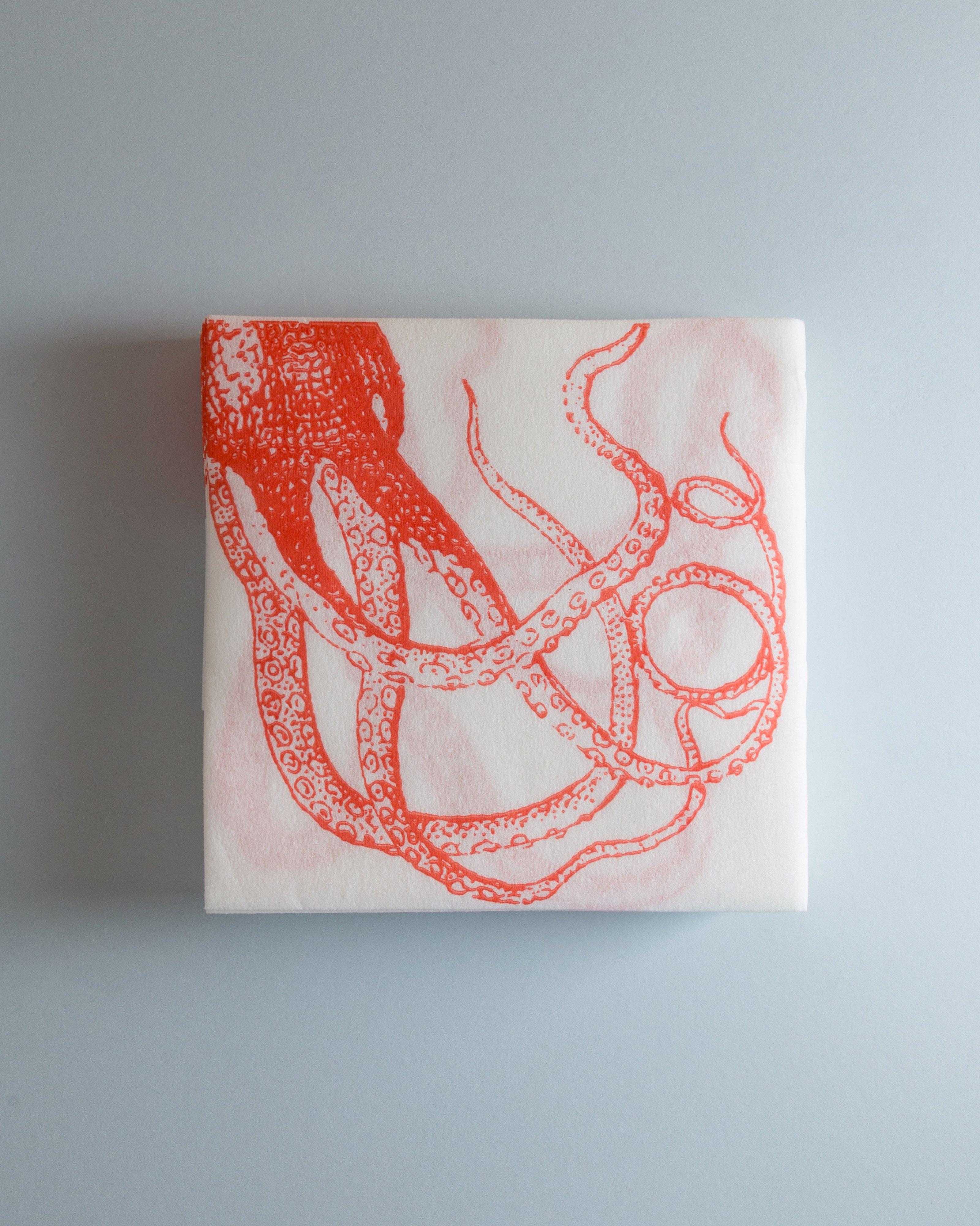 Octopus Biodegradable Napkin -  Red