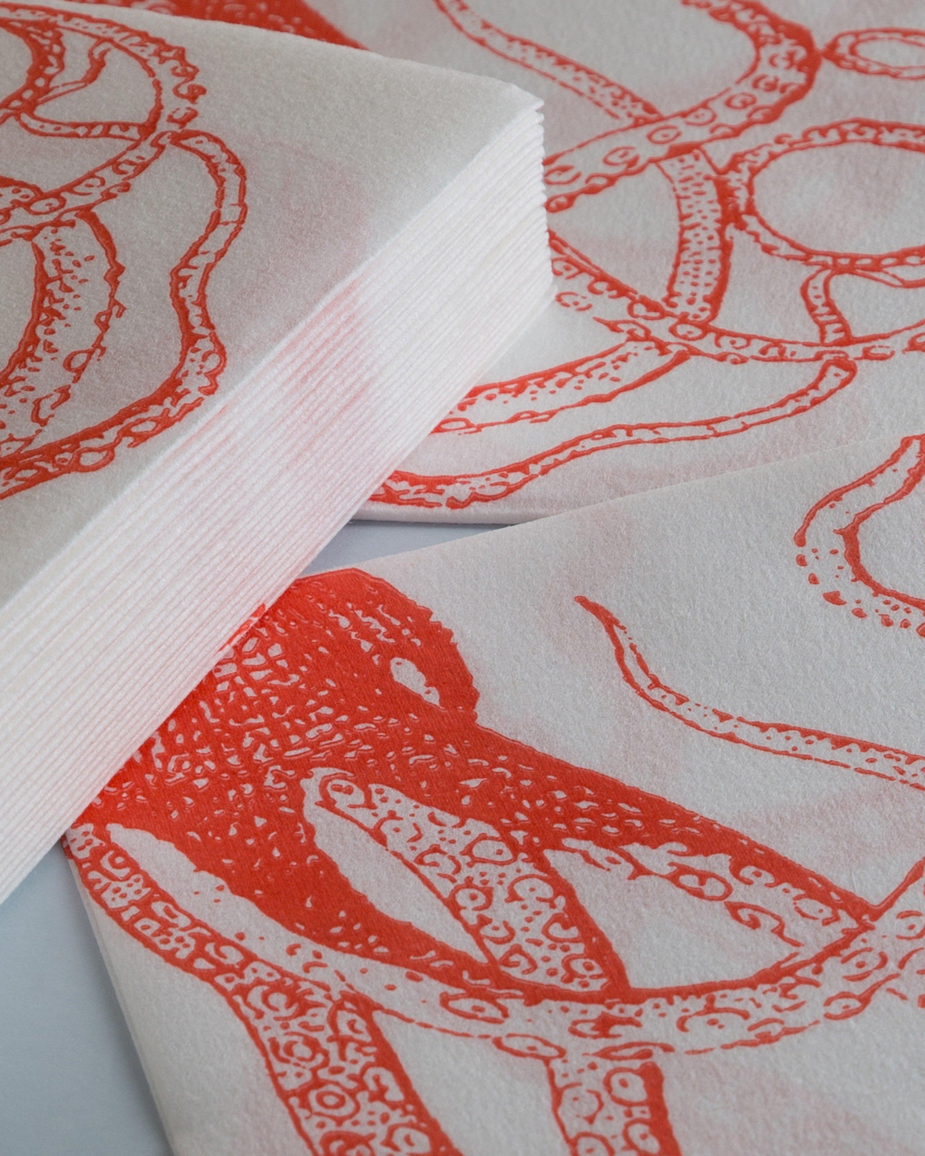 Octopus Biodegradable Napkin -  Red