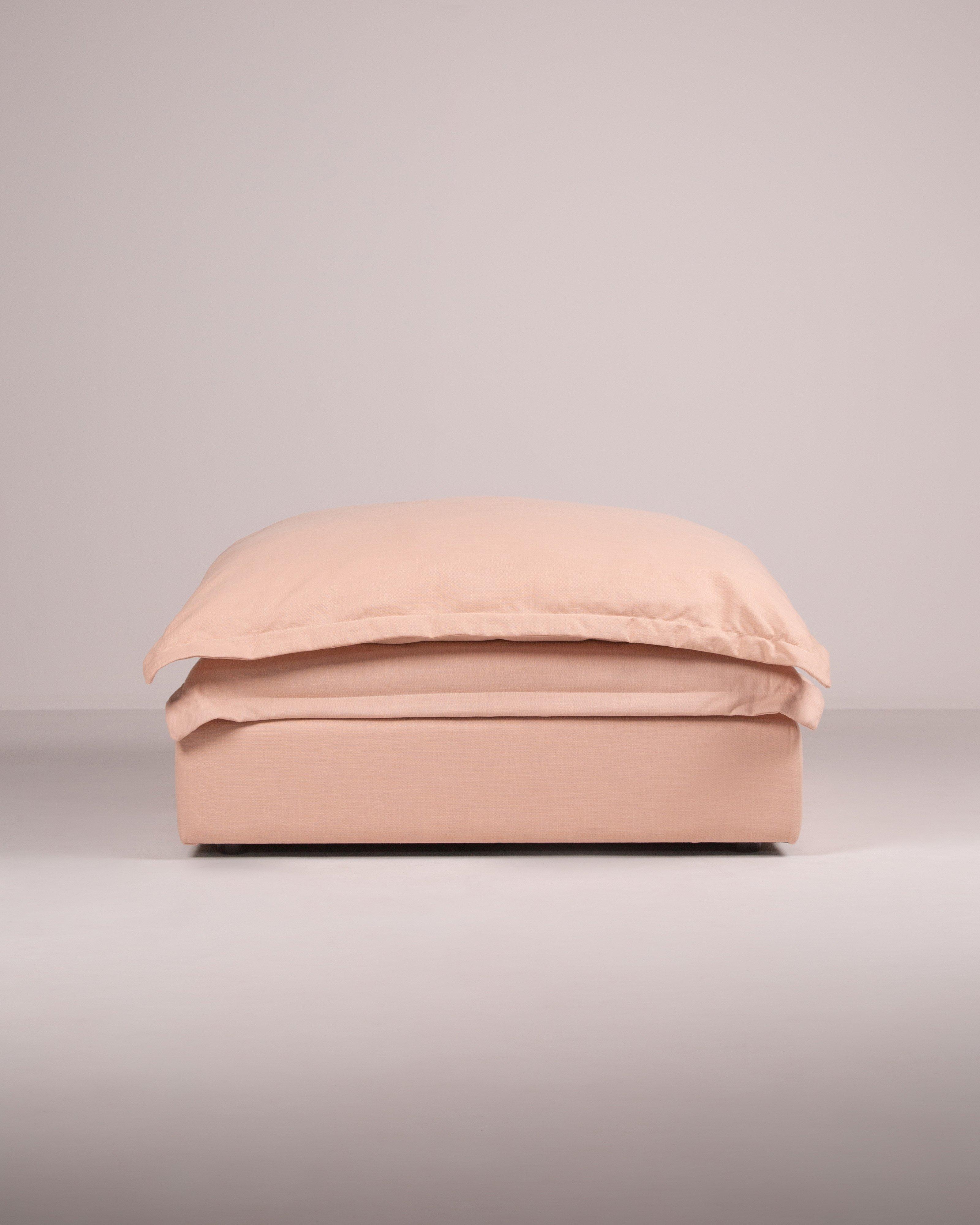 Abina Fabric Ottoman -  Pink