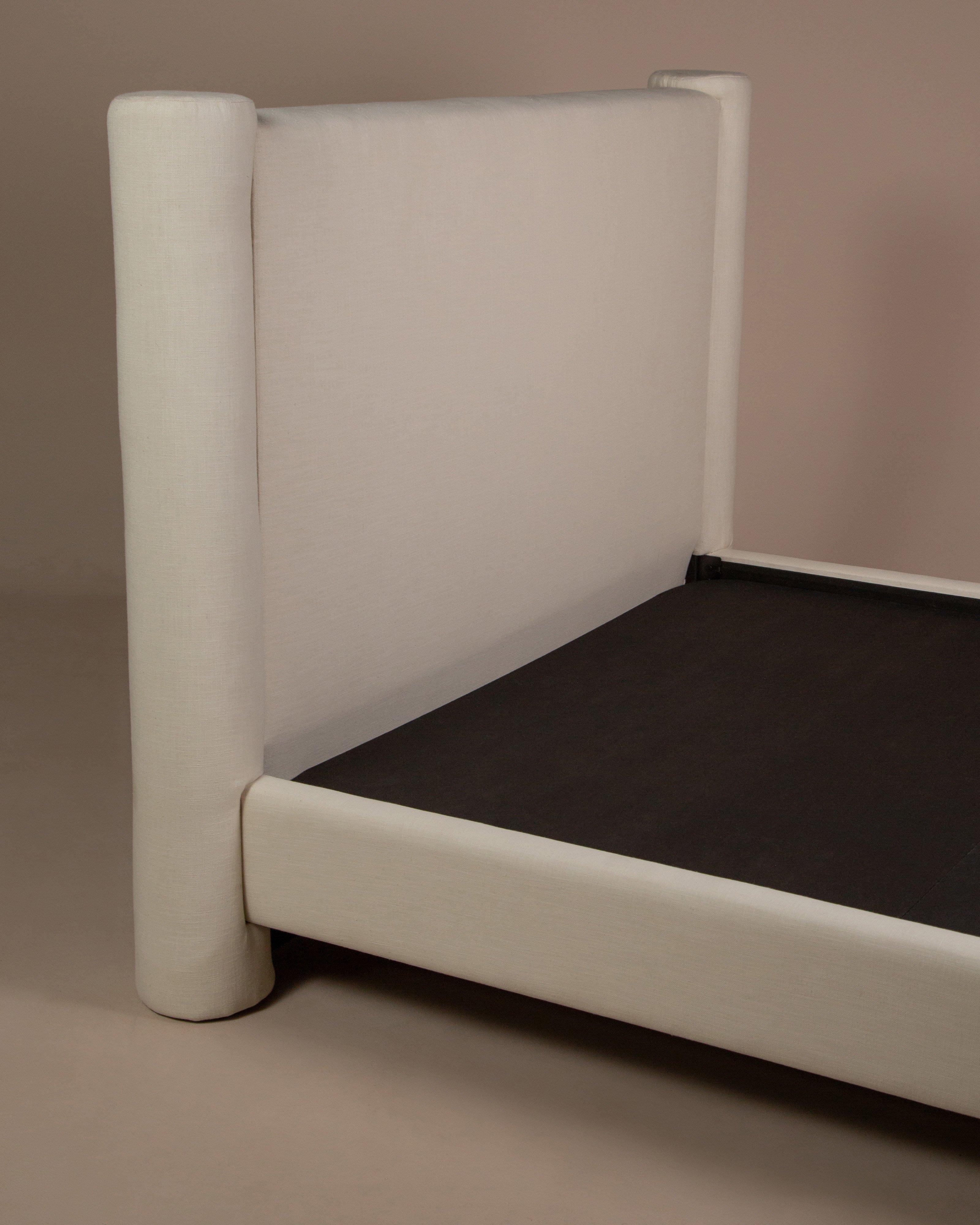 Mylah Fabric Queen Bed Frame -  Stone