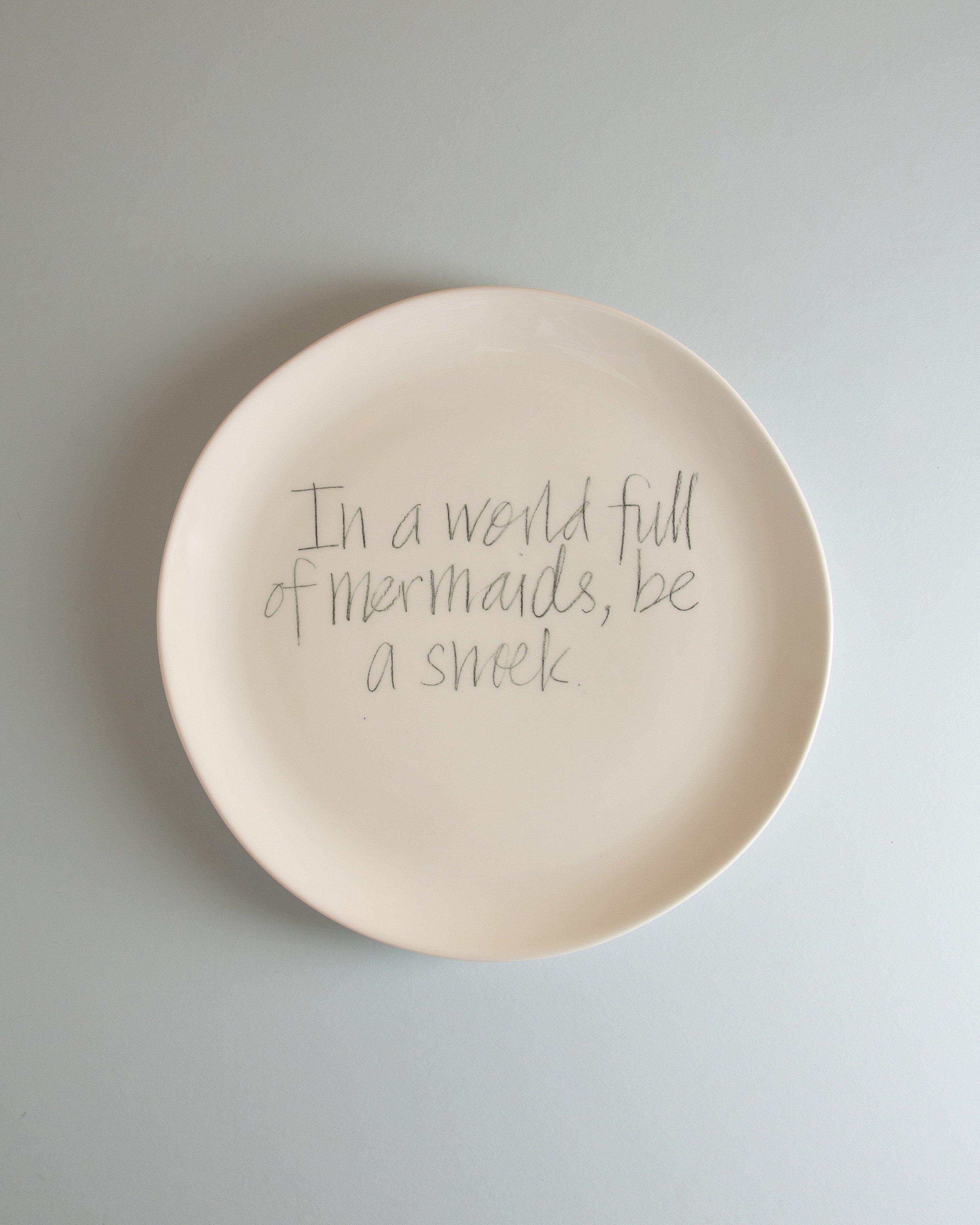 The Detailsmith "Mermaids" Medium Dinner Plate -  White