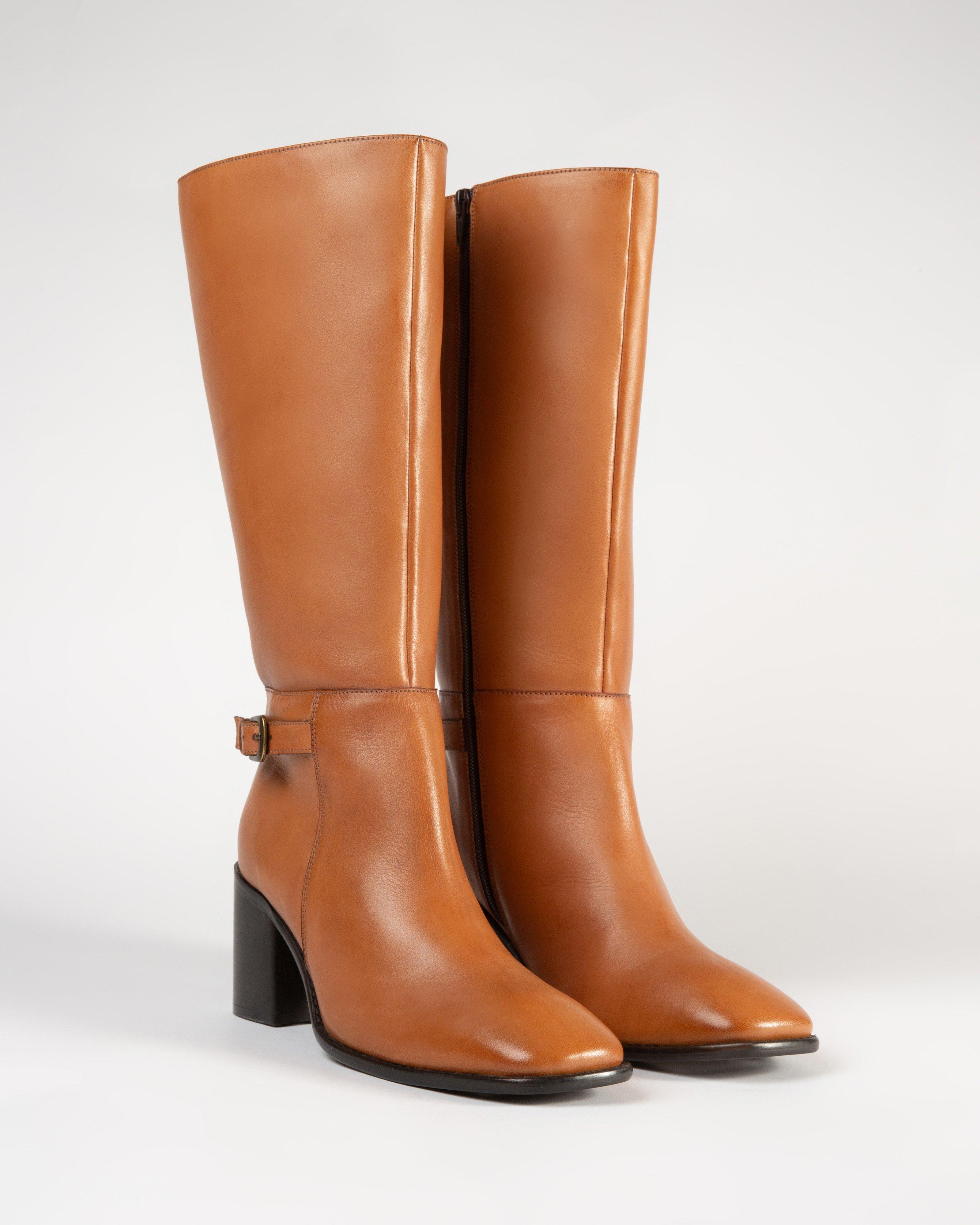 Knee high boots tan leather hotsell