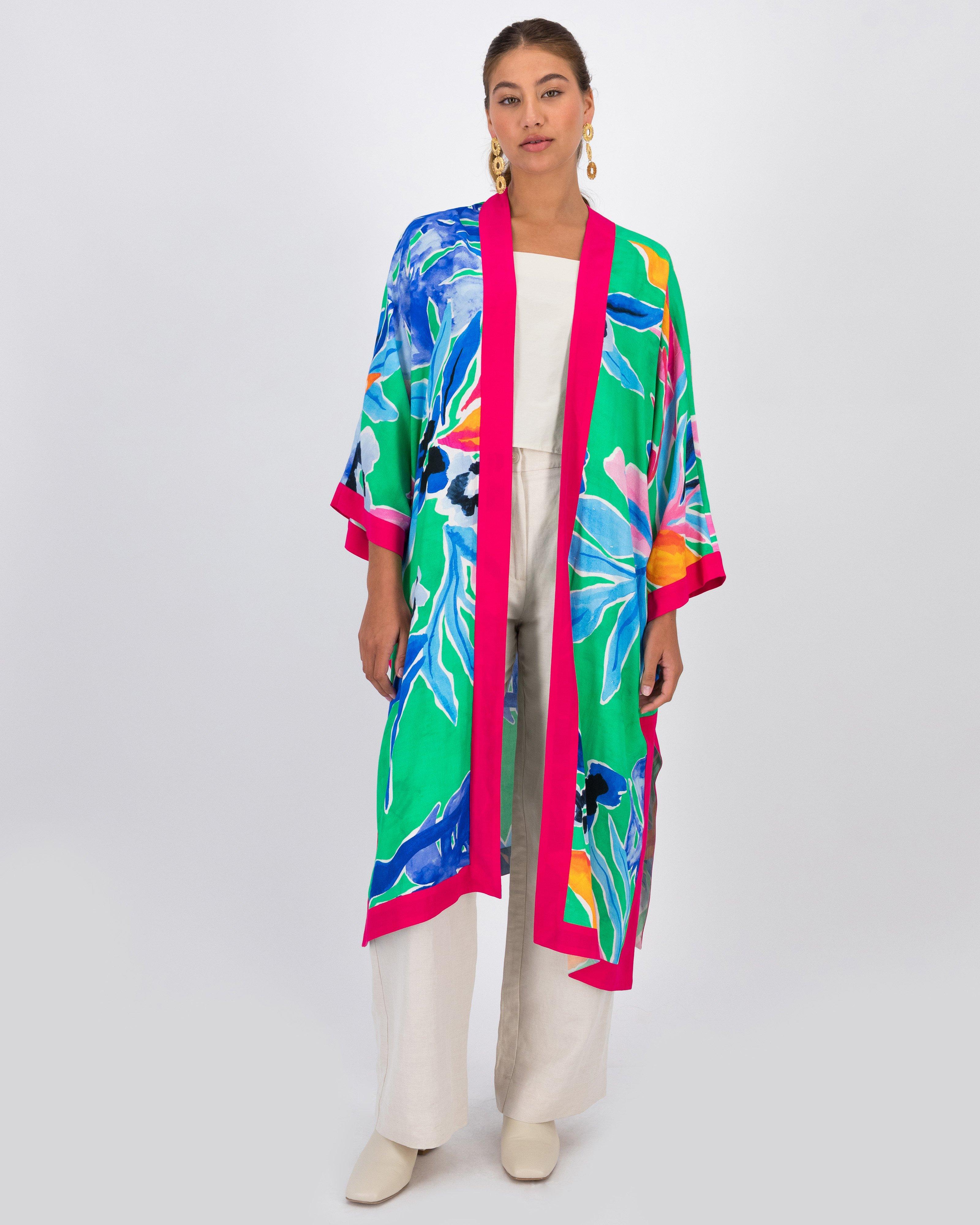 Sameera Long Floral Kimono -  Assorted