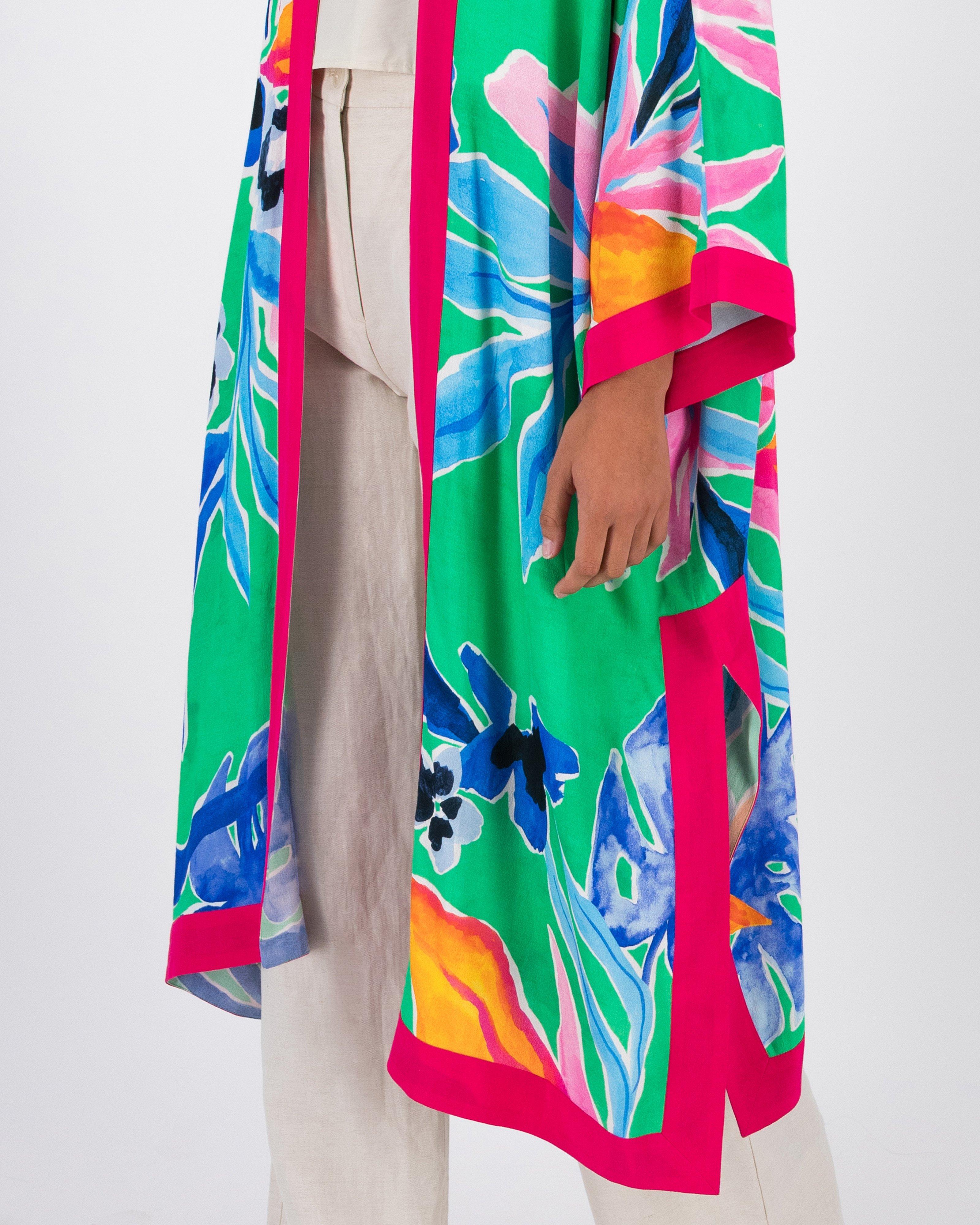 Sameera Long Floral Kimono -  Assorted