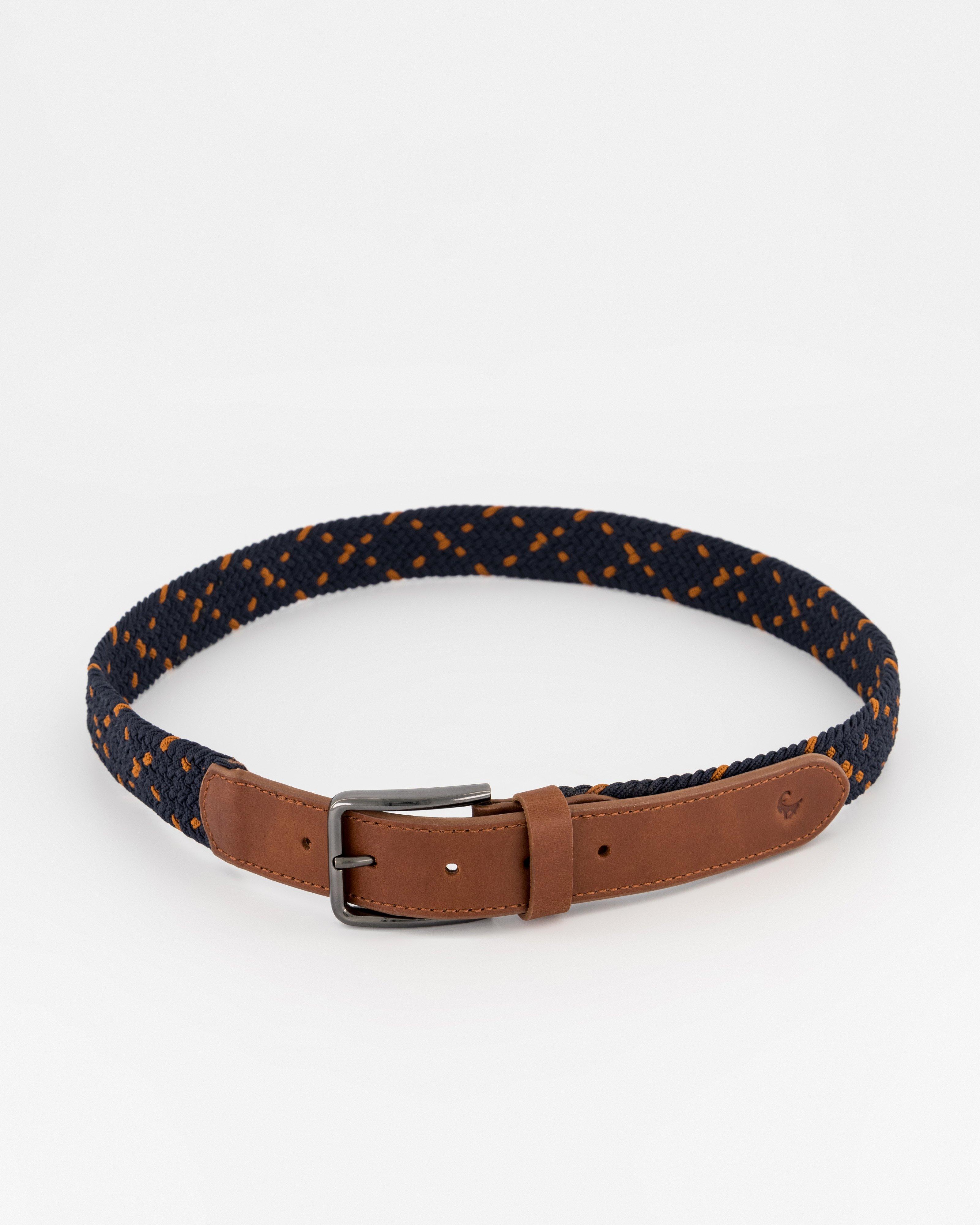 Men’s Zane Canvas Rope & Leather Belt -  Blue