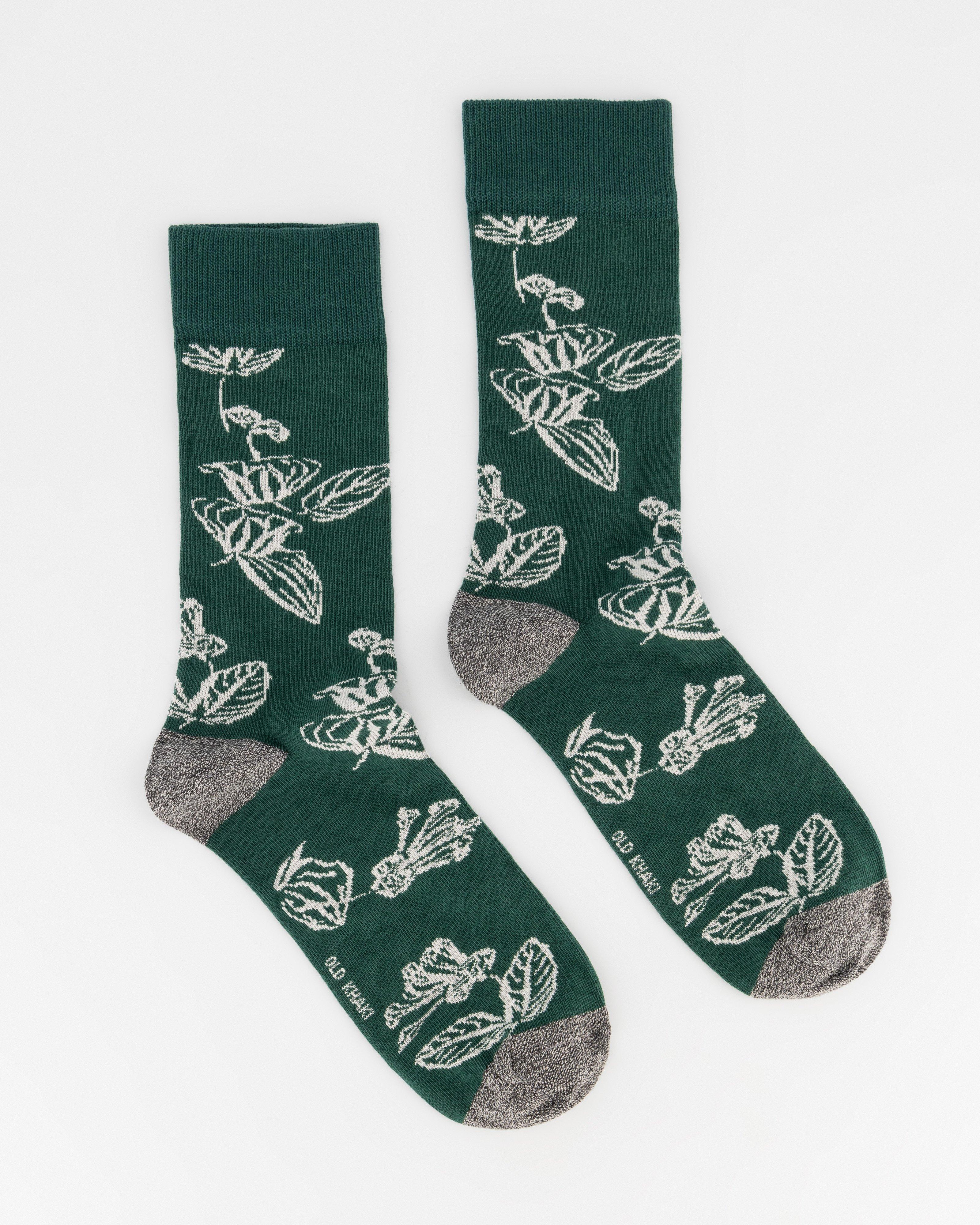 Men’s Floral Socks -  Green
