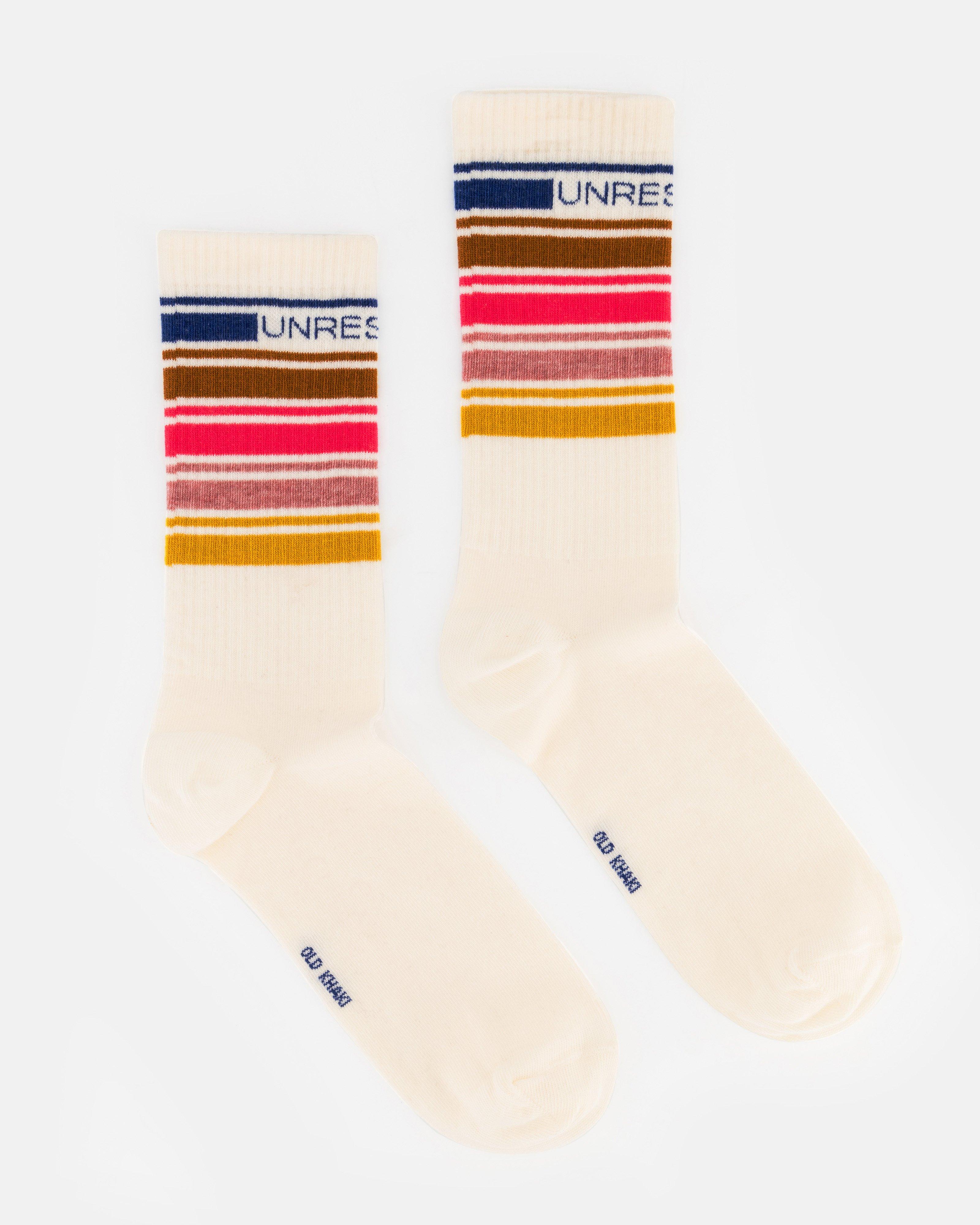 Men’s Sihle Multi-Stripe Rib Socks -  Cream