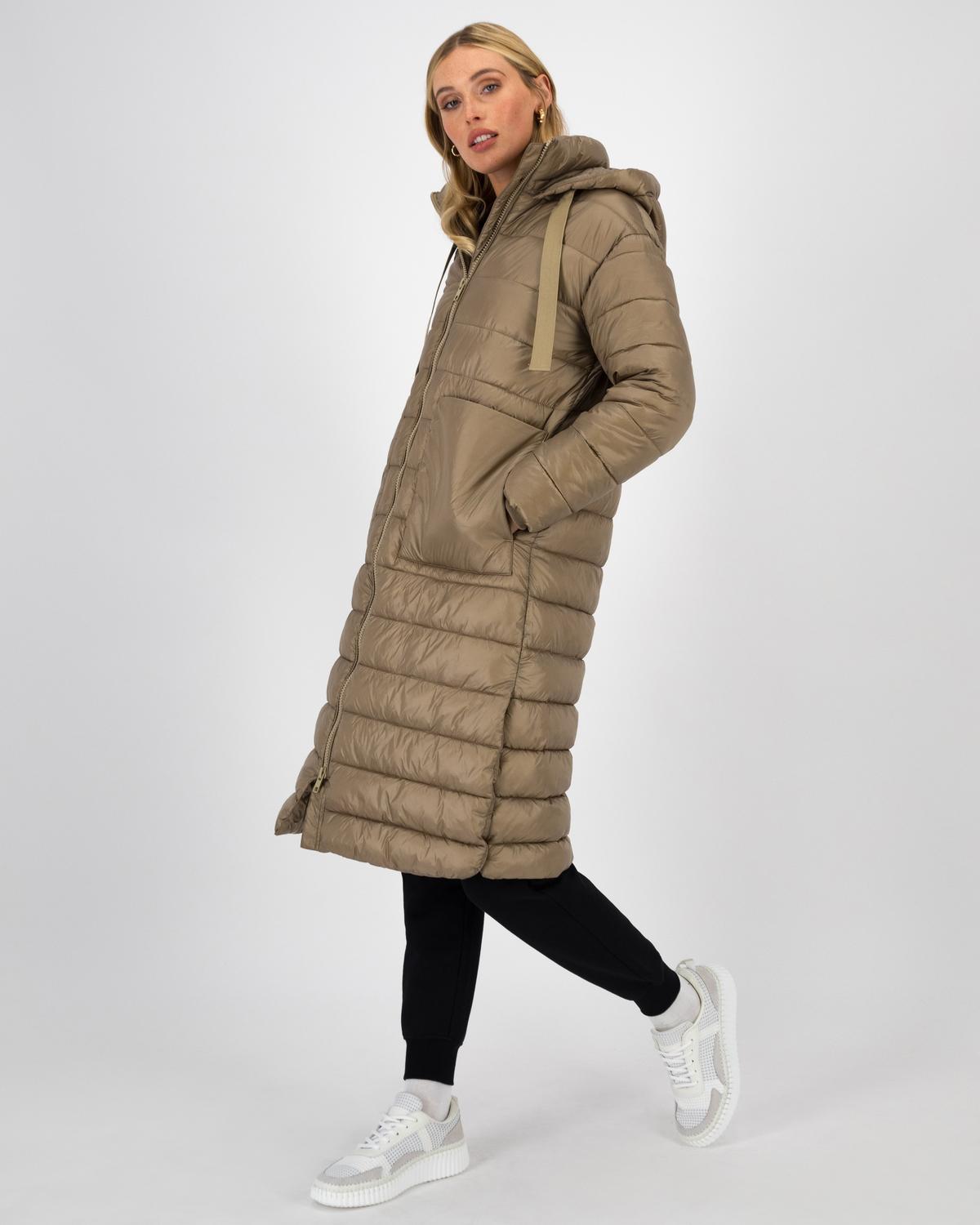 Heidi Synthetic Down Puffer Coat -  Taupe