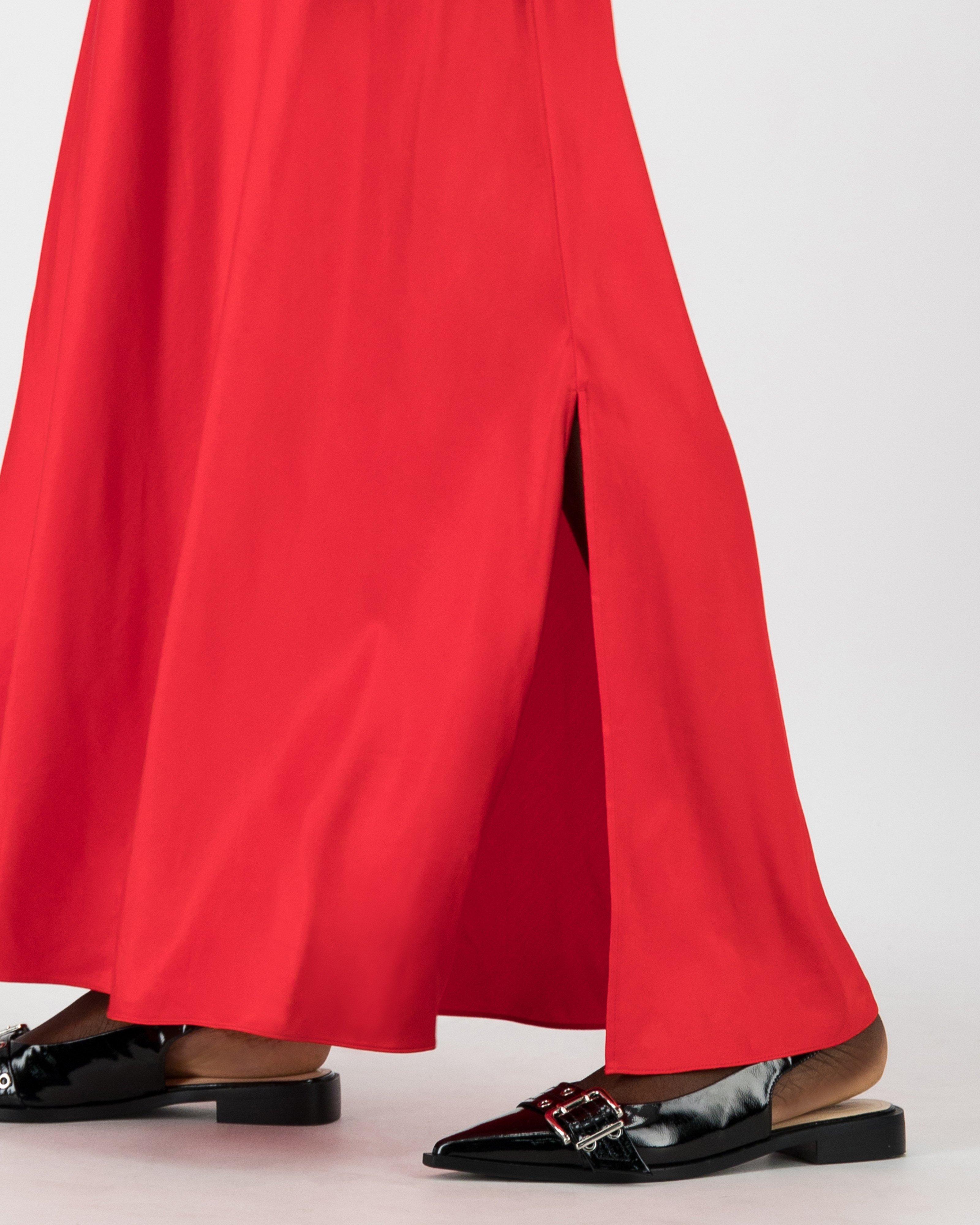 Cora Sateen Sheath Dress -  Red