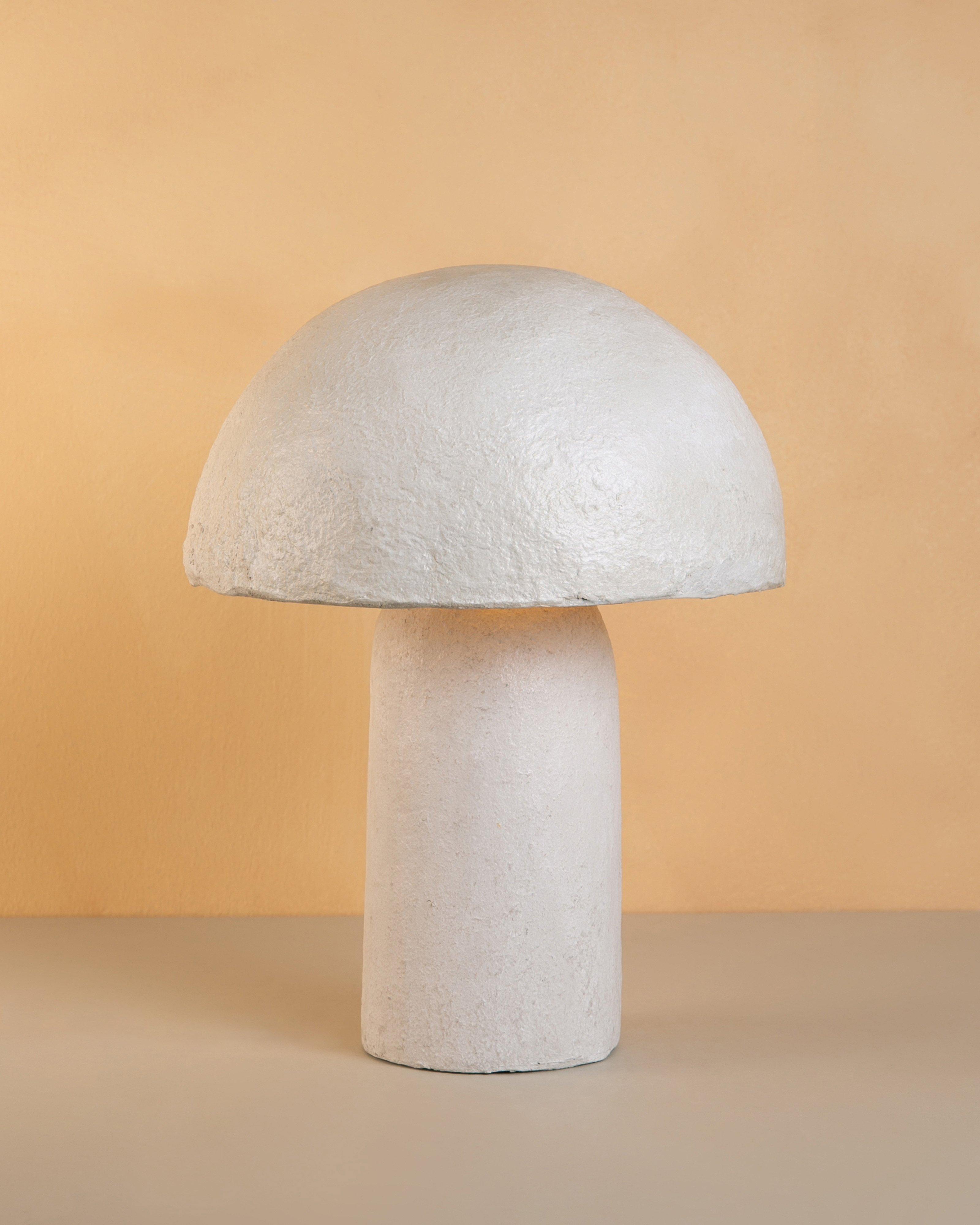 Calypso Paper Mache Lamp -  White