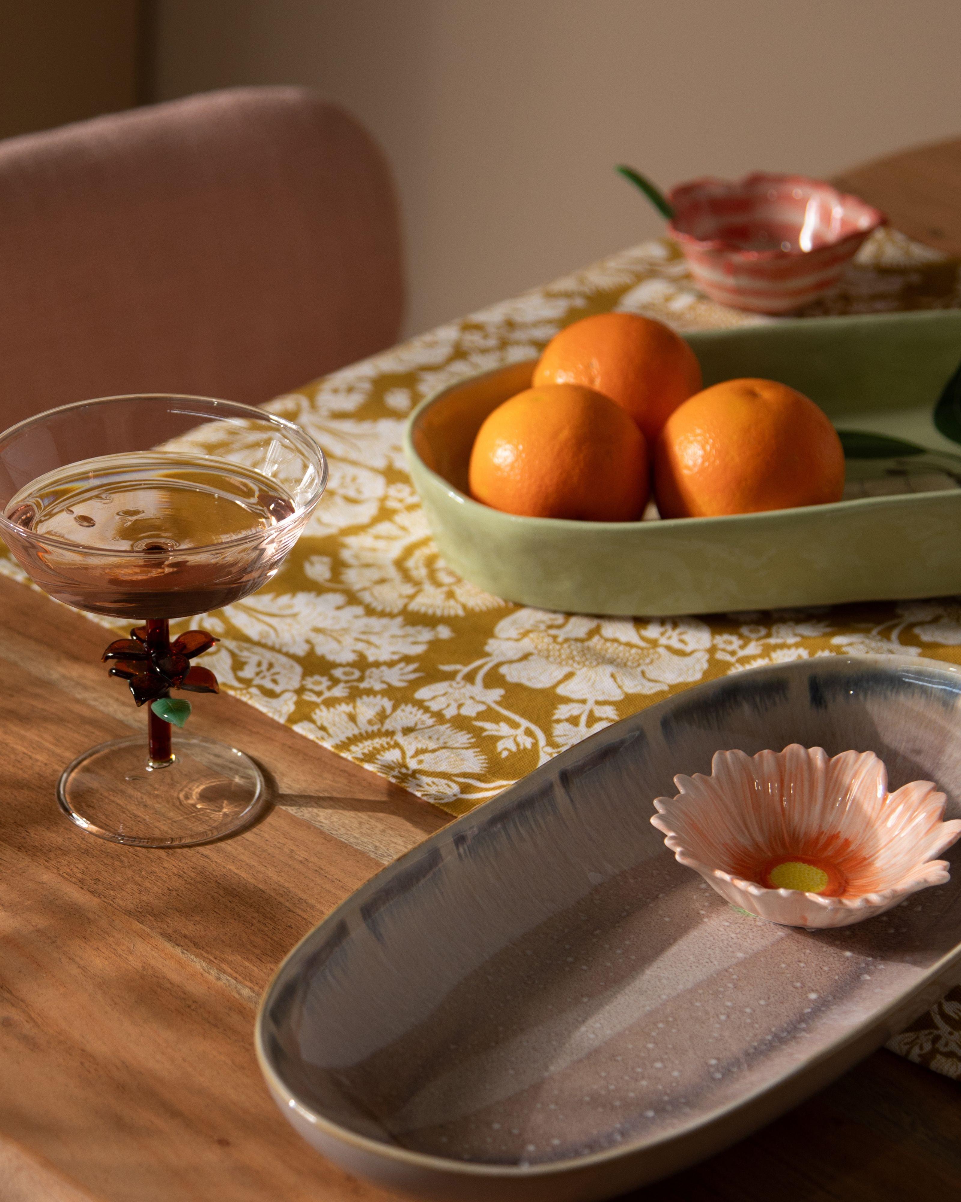 Cleo Oval Medium Serving Platter -  Pink