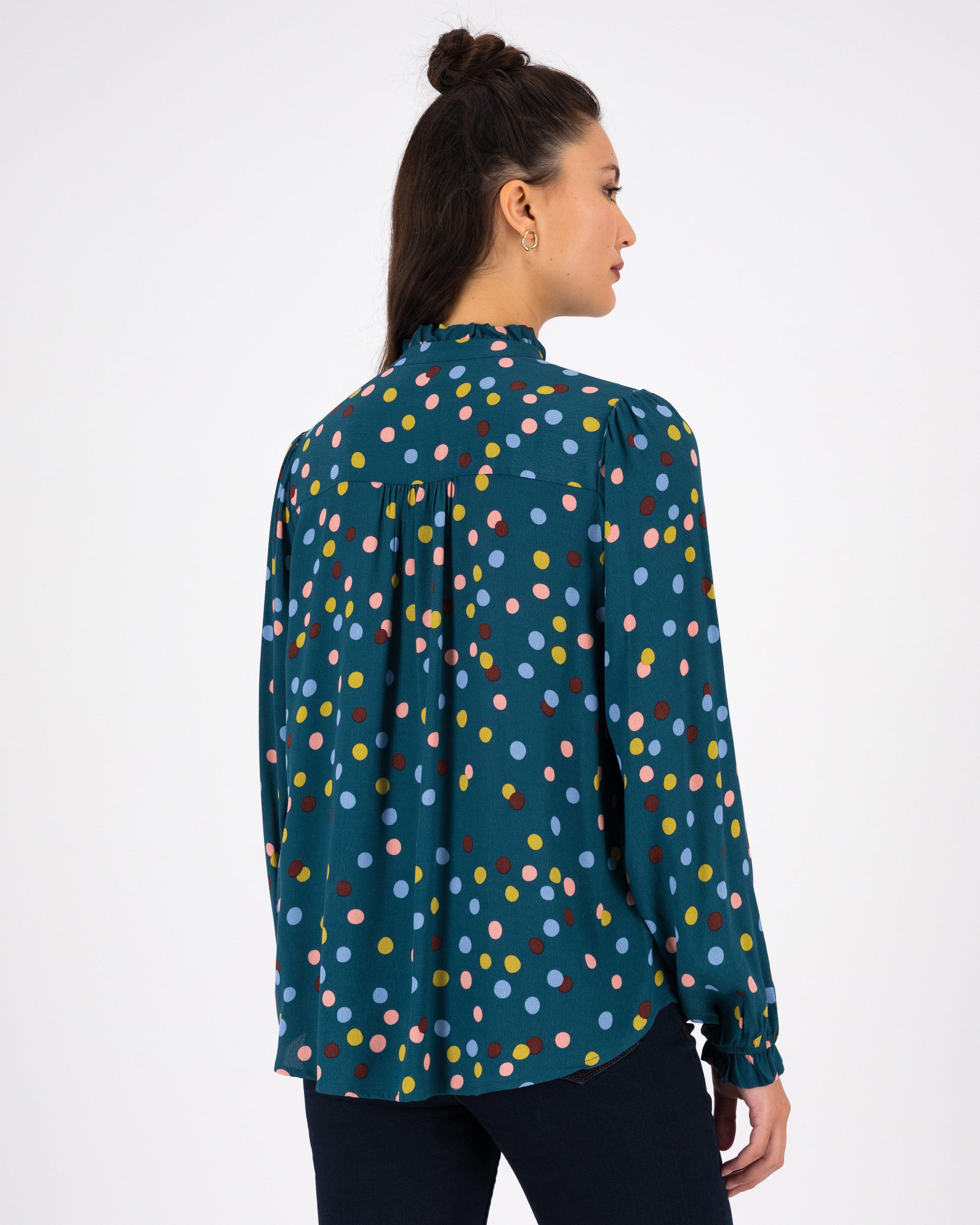 Polina Metallic Polka Dot Blouse