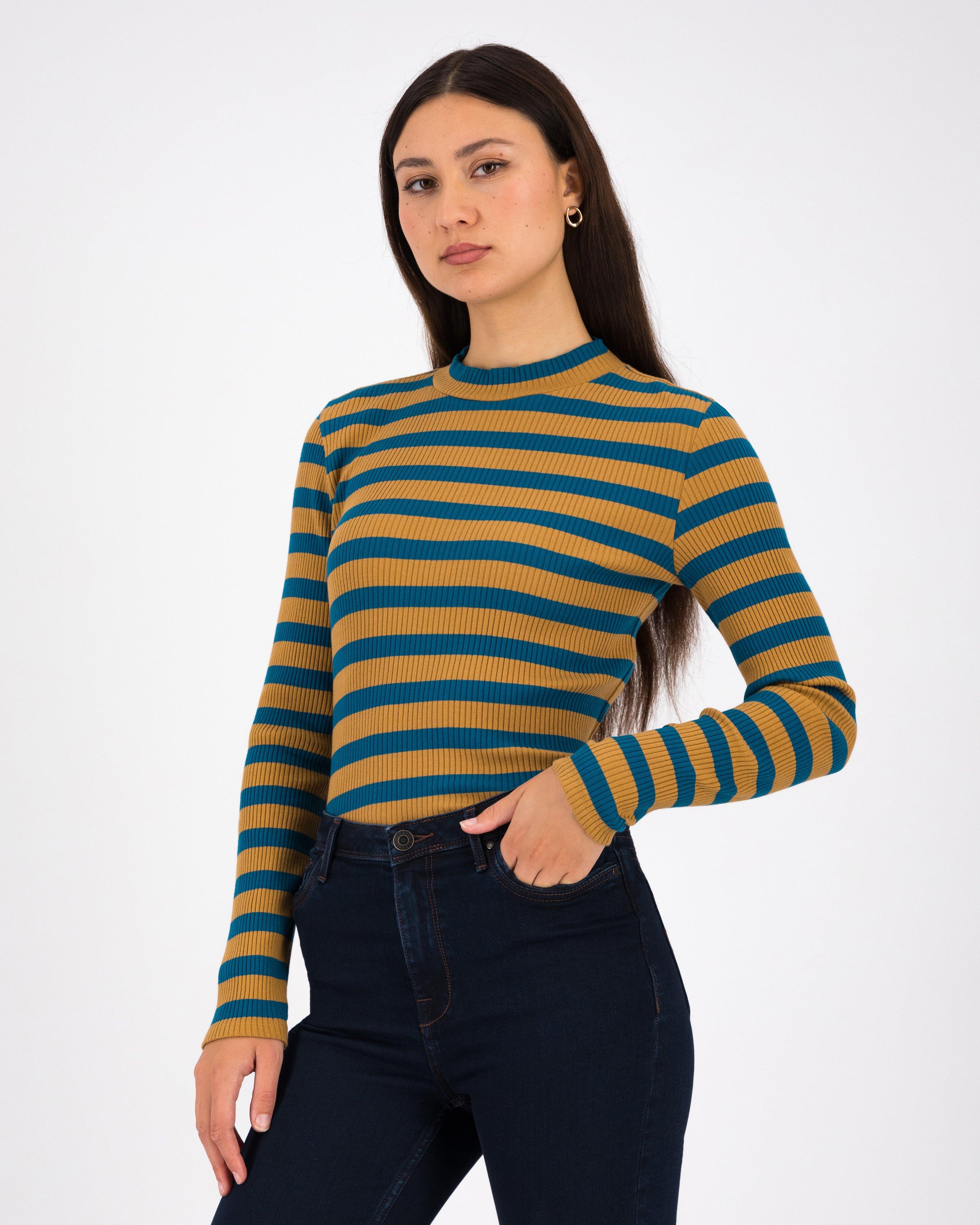 Women’s Grace Ribbed Polo Neck -  Camel