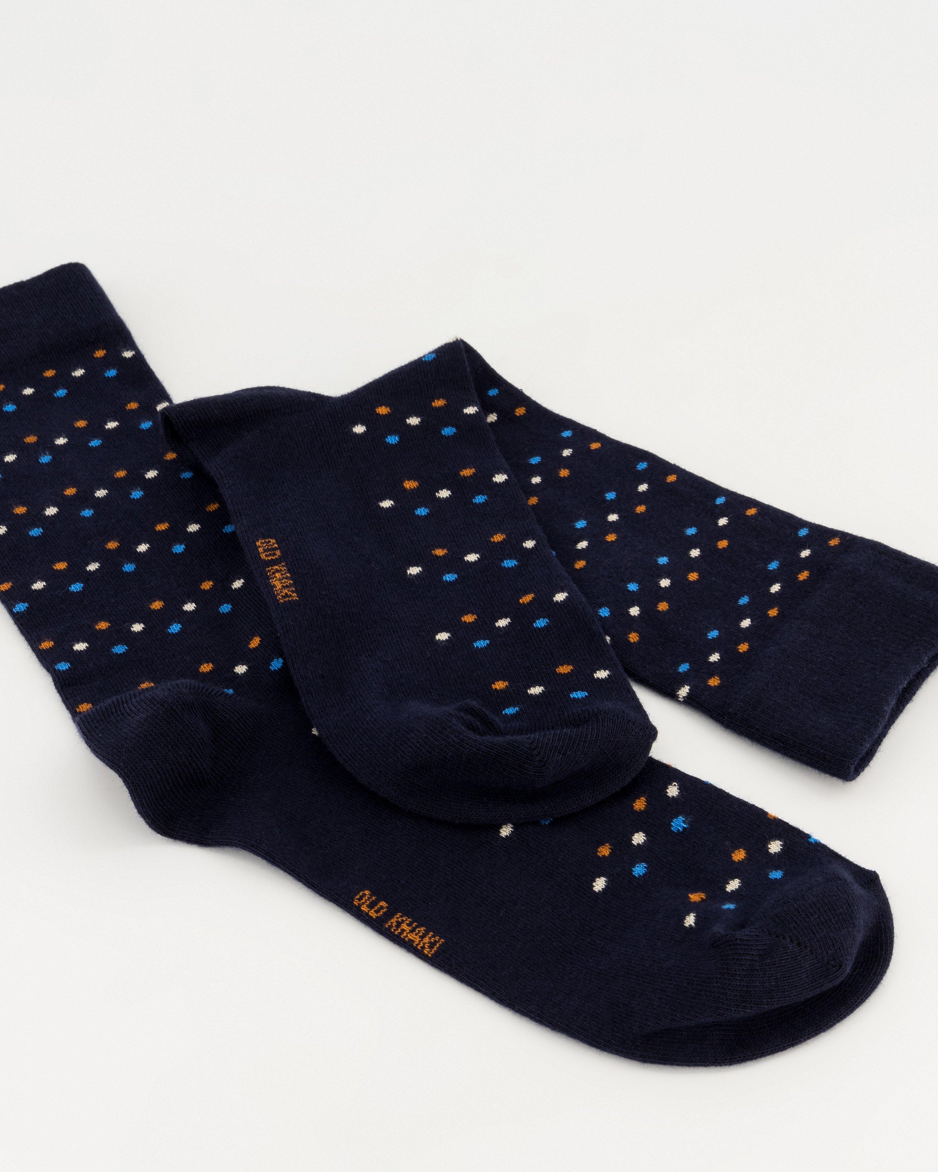 Men’s 2-Pack Barry Dot & Stripe Socks -  Grey
