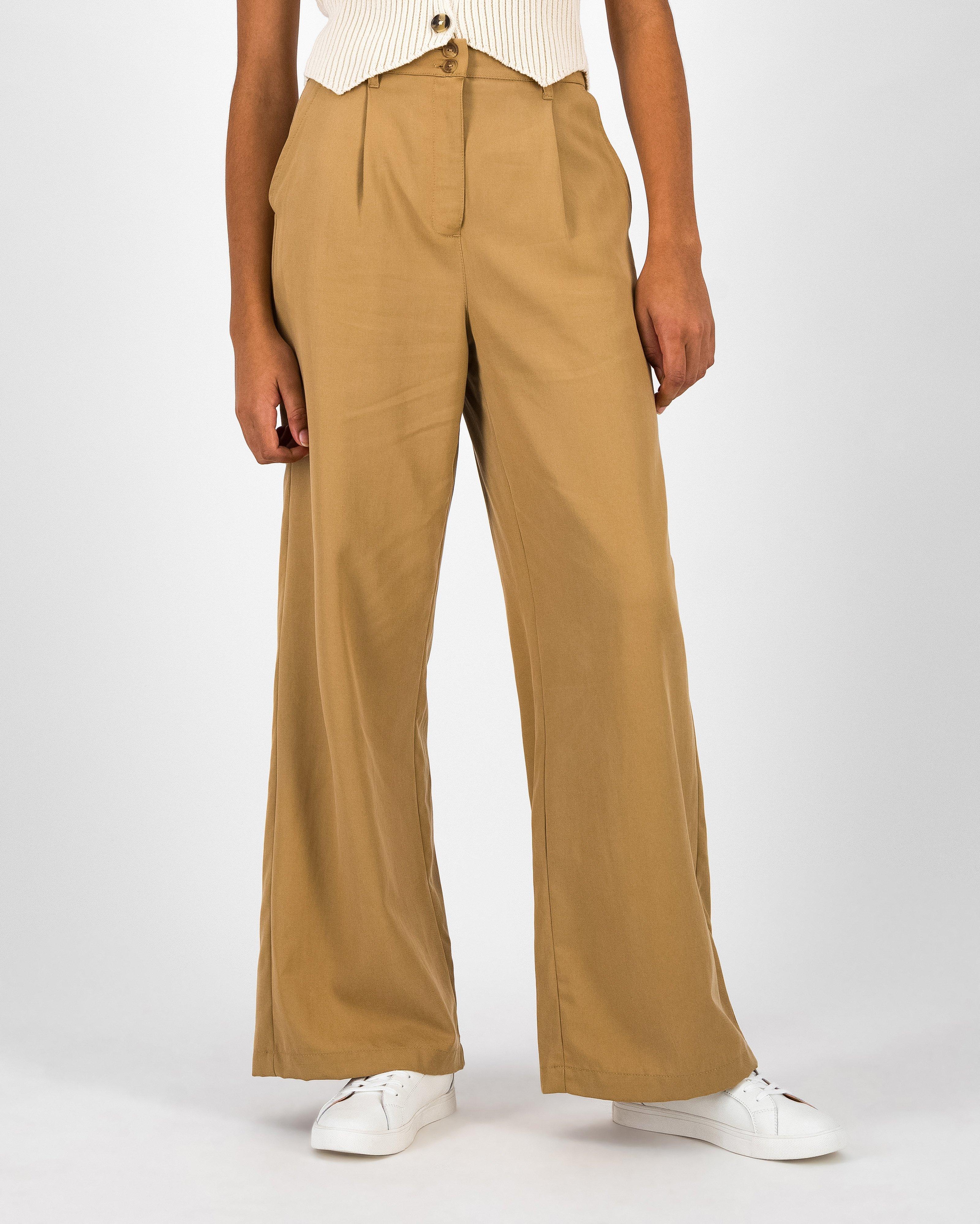 Women’s Zinzi Pleated Wide-Leg Pants -  Stone