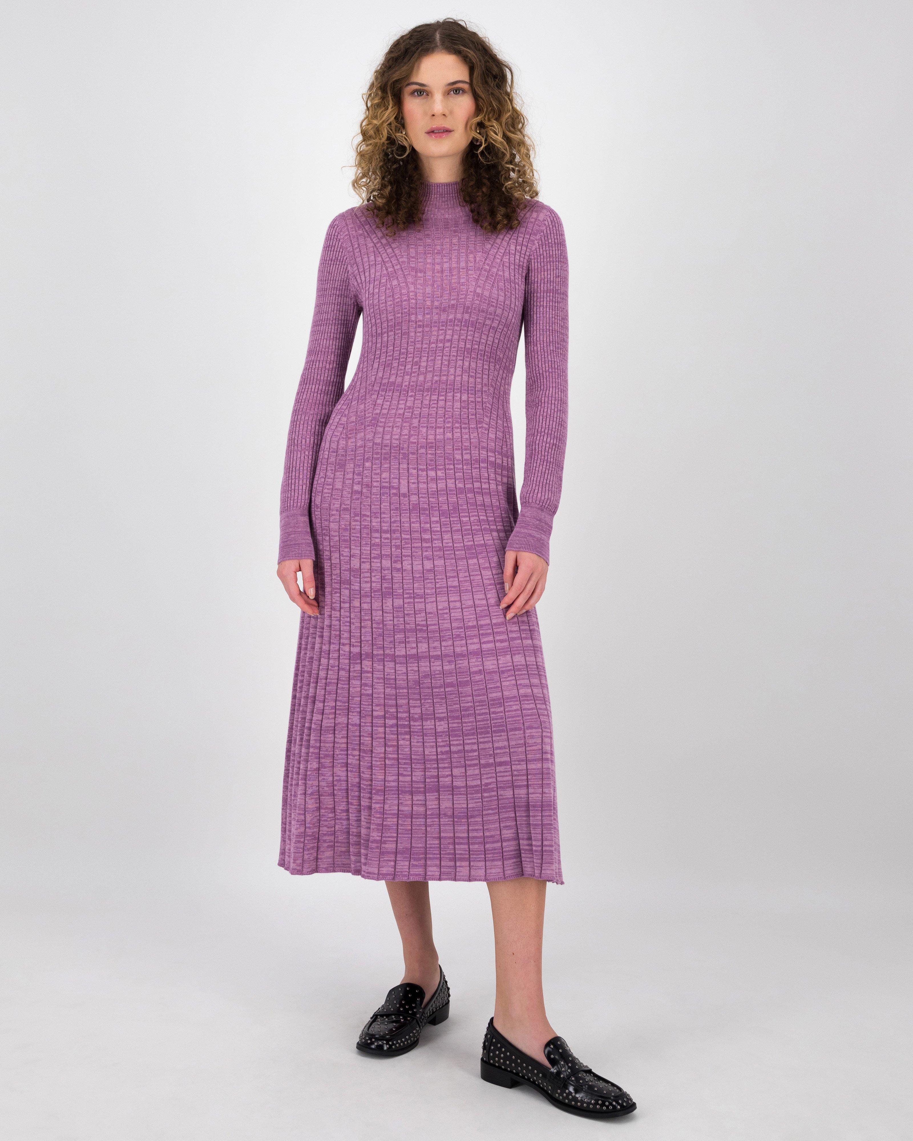 Ophelia Ribbed Dress -  Purple