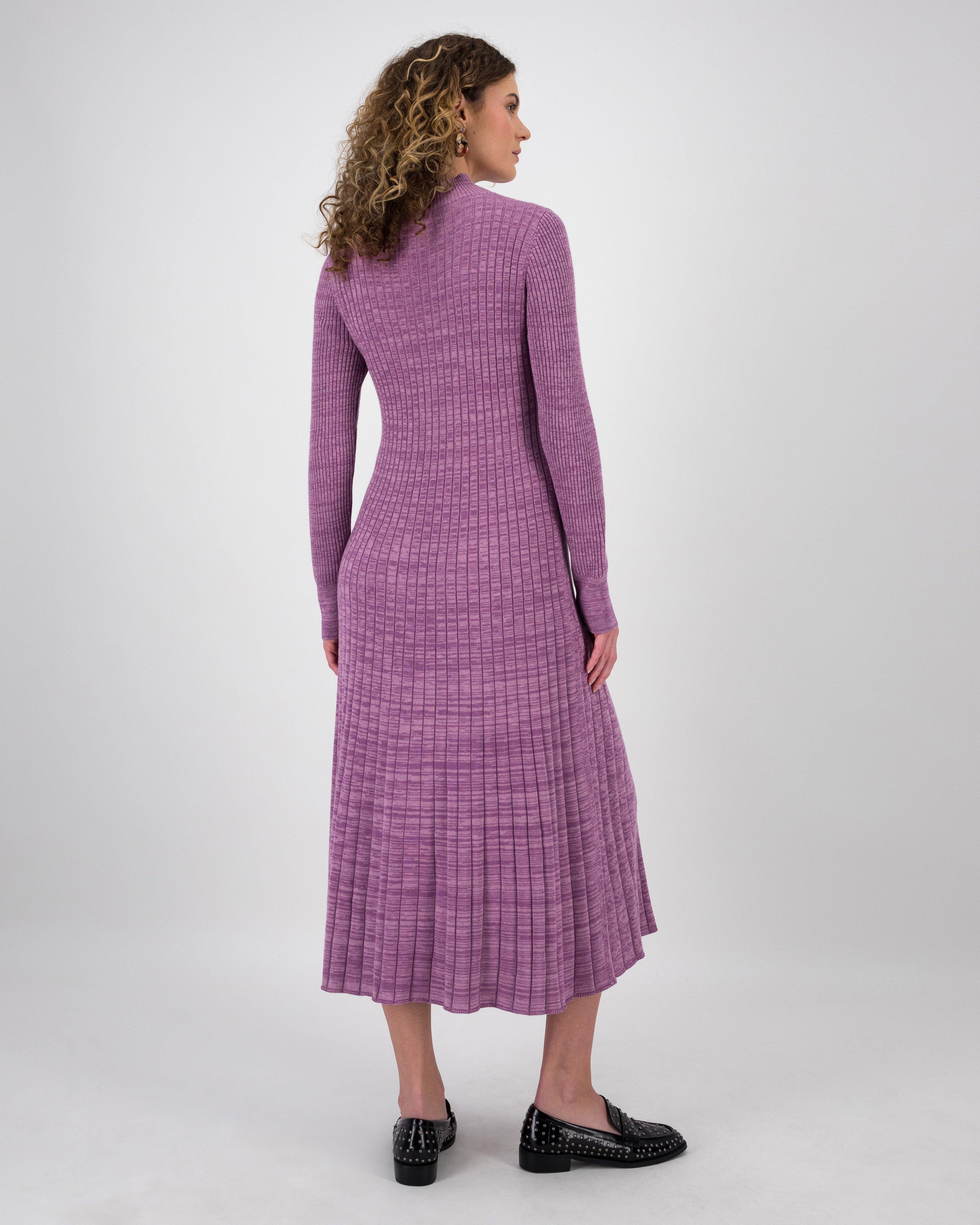 Ophelia Ribbed Dress -  Purple