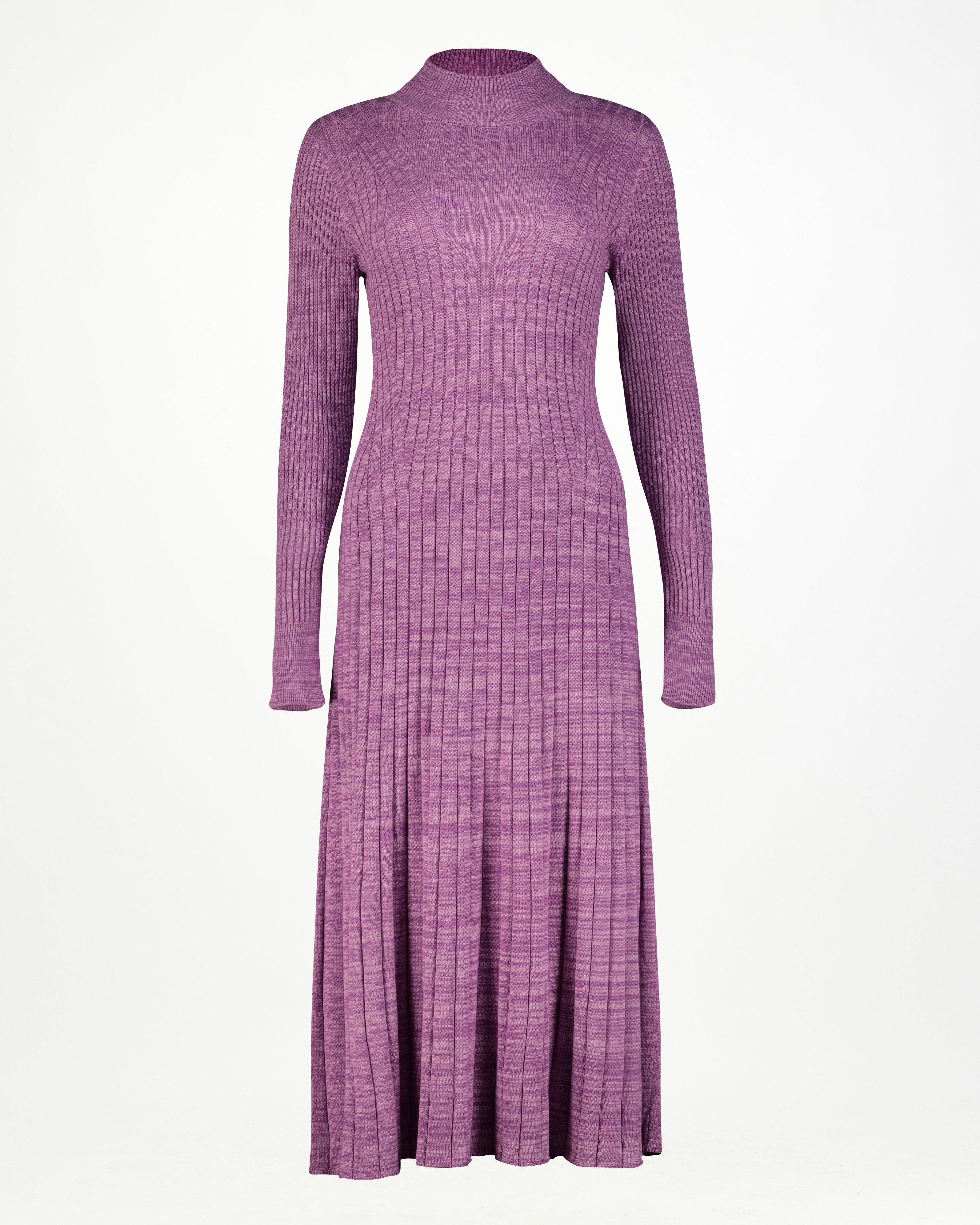 Ophelia Ribbed Dress -  Purple